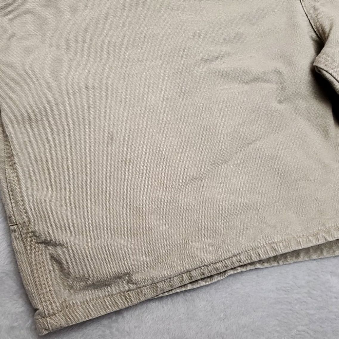 Carhartt Carhartt Shorts Mens 42 Khaki Canvas Carpenter Cargo Suspender Buttons B25 DES Mens 42 Khaki Canvas Carpenter Cargo Shorts with Suspender Buttons Size US 42 / EU 58 - 2 Thumbnail