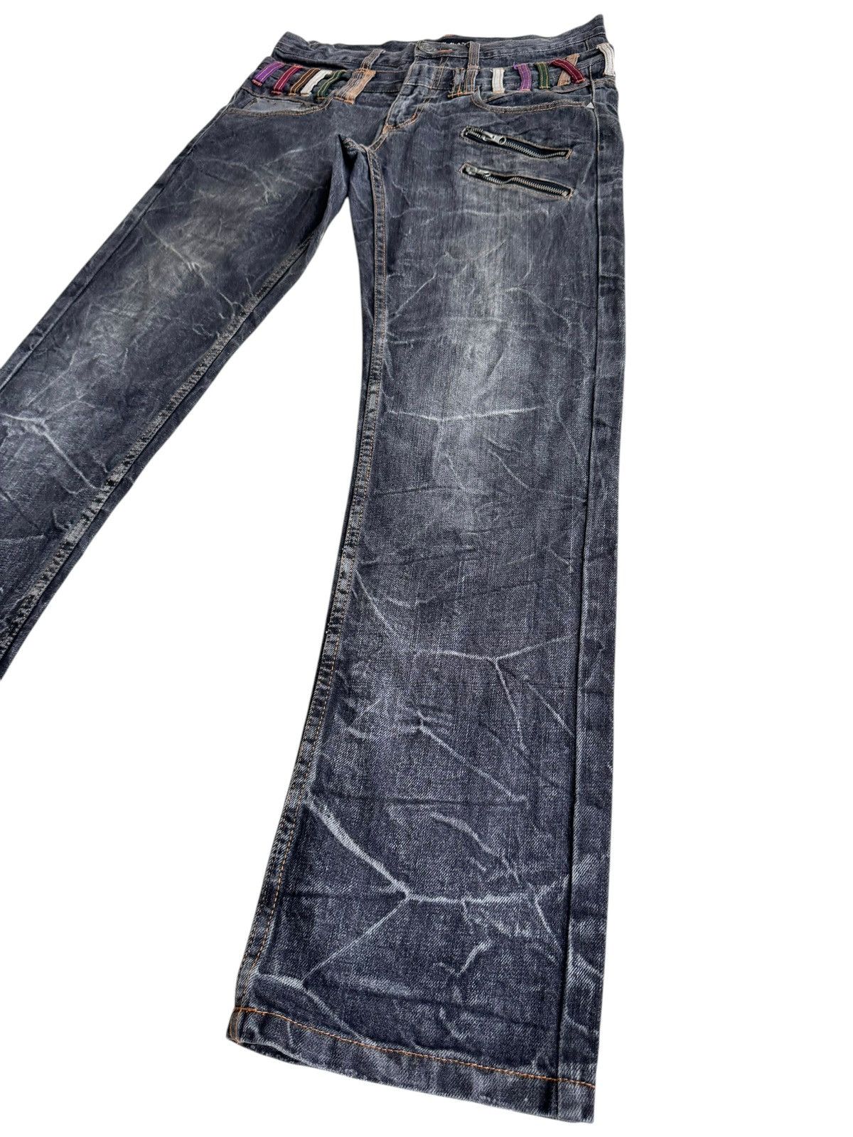Japanese Brand 🔥Japanese Brand Nylaus Distressed Zipper Denim Jeans Size US 32 / EU 48 - 4 Thumbnail