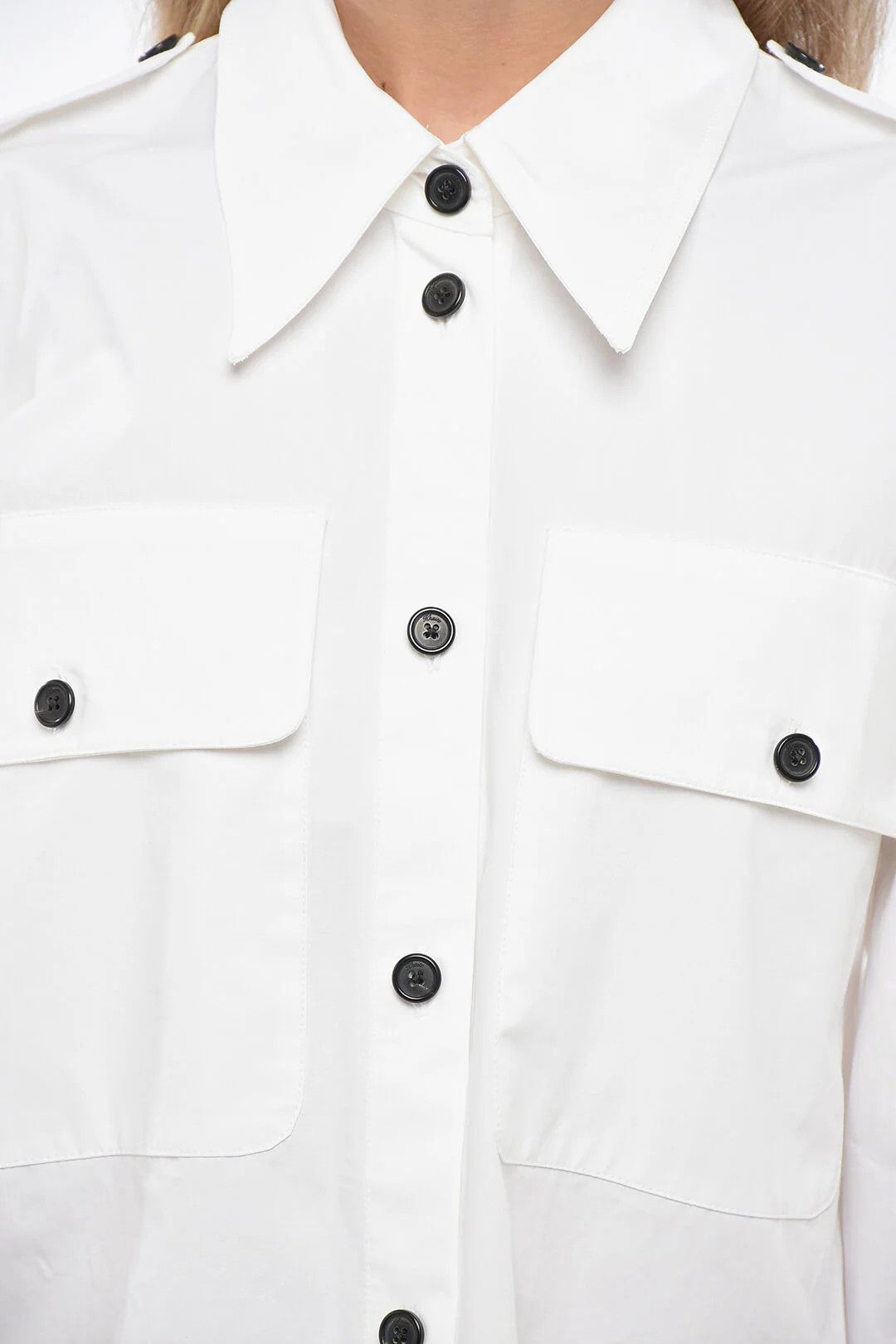 KHAITE og1mm0426 Cotton Shirt in White Size XS / US 0-2 / IT 36-38 - 3 Thumbnail