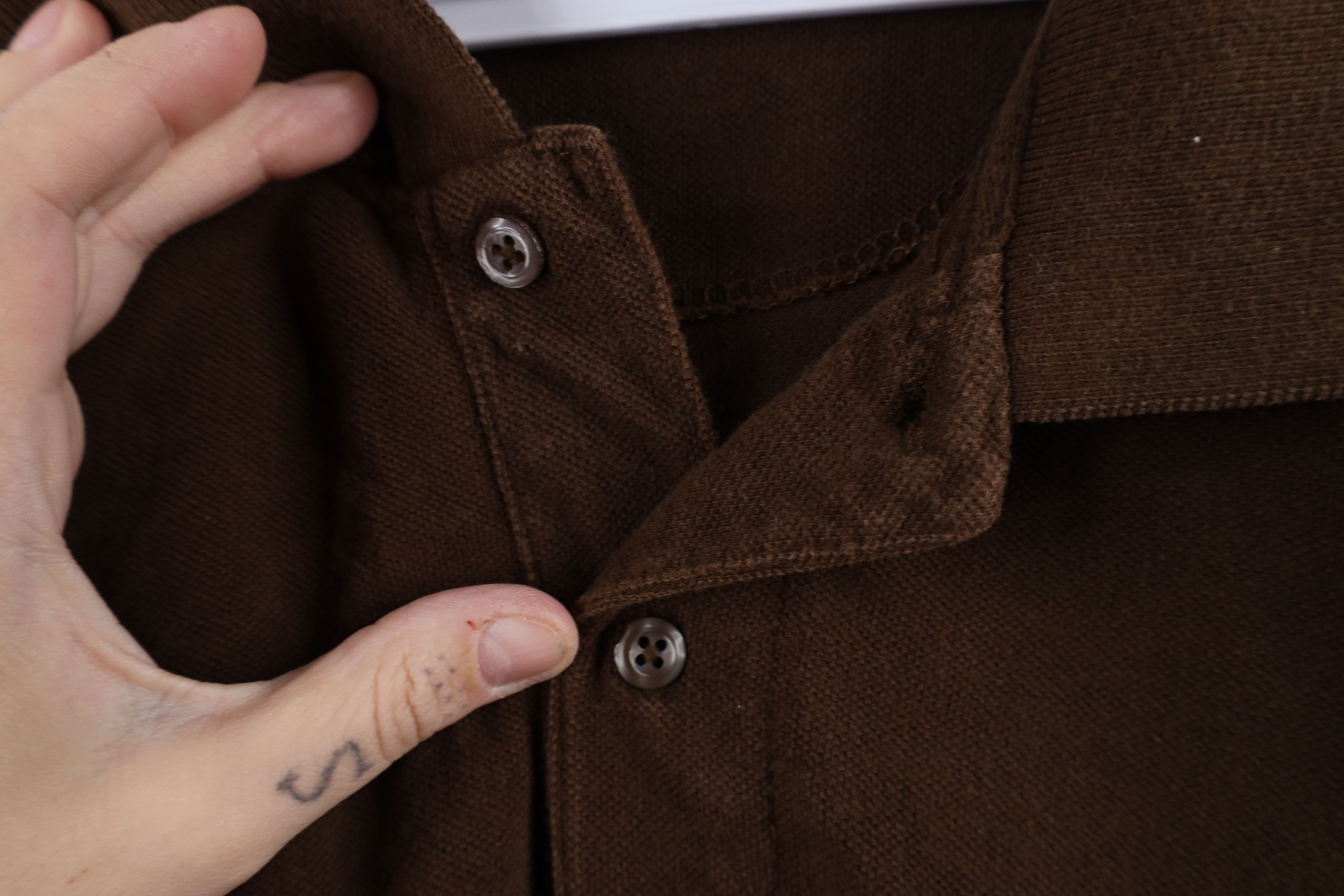 Vintage Vintage 90s Streetwear Long Sleeve Rugby Polo Shirt Brown Size US XL / EU 56 / 4 - 4 Thumbnail