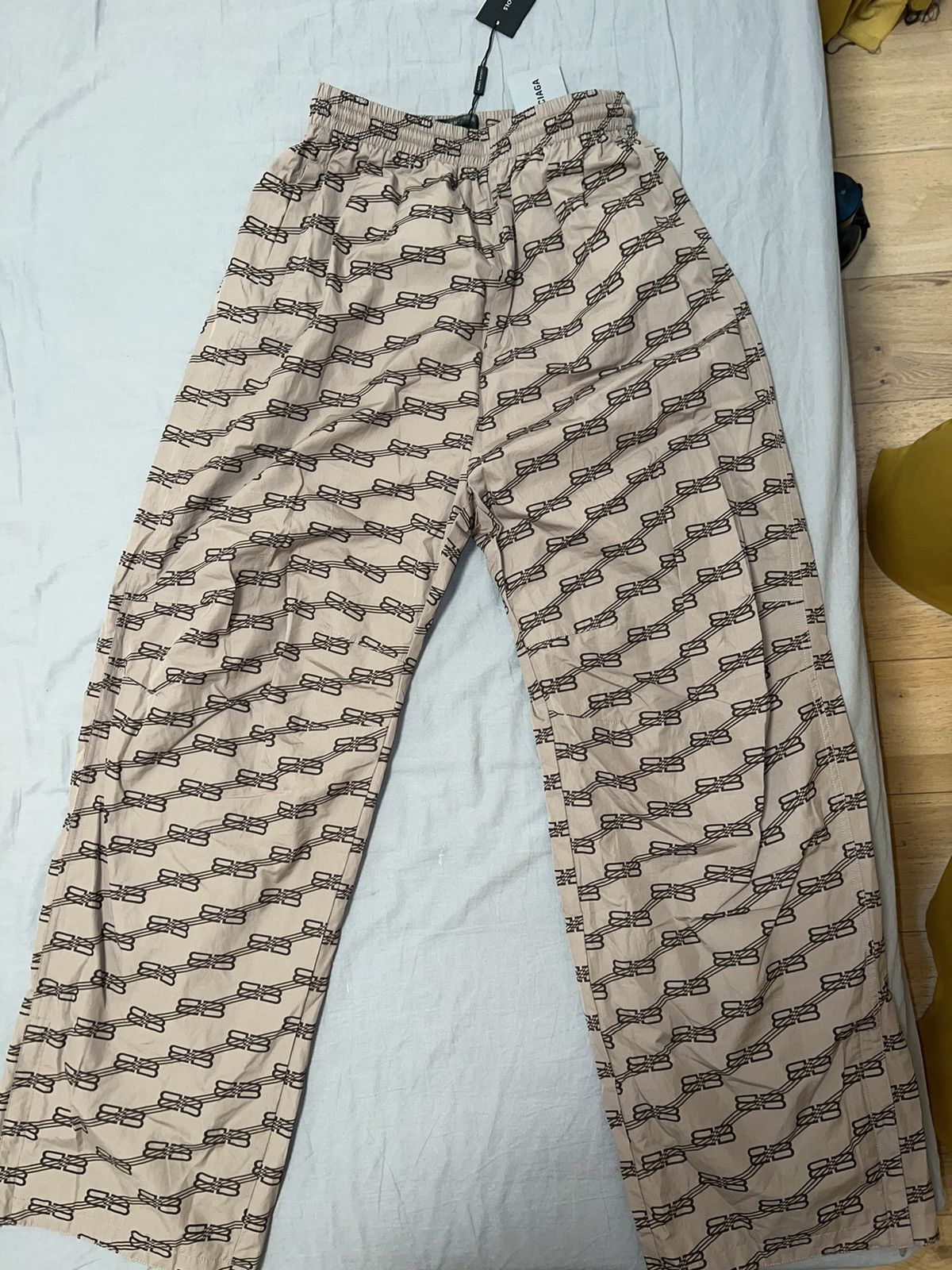 Balenciaga Balenciaga Monogram Logo Beige Track Pants | Grailed