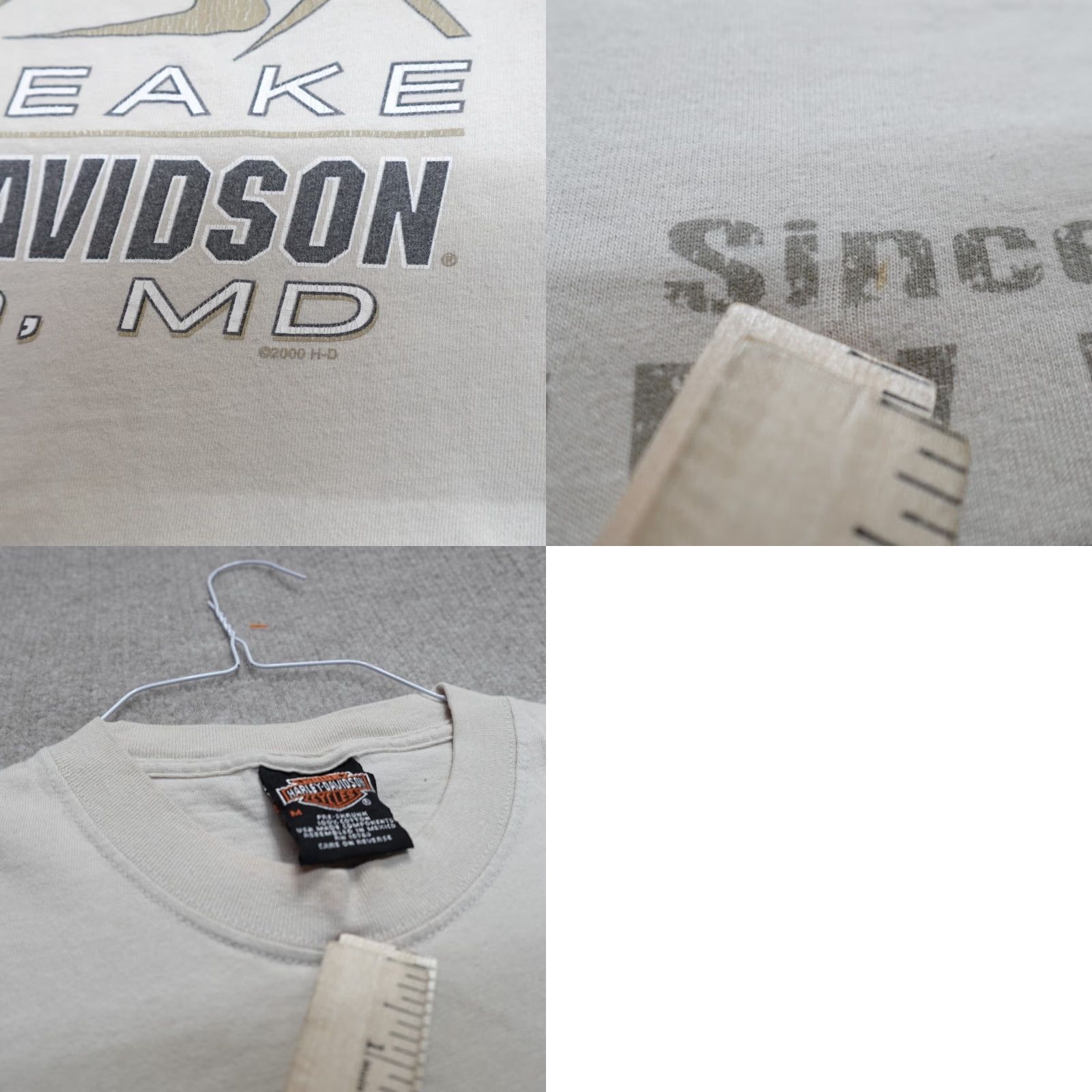Harley Davidson VINTAGE Harley-Davidson Shirt M Beige Mens Short Sleeve Crew Neck 2000s Biker Motorcycle Cotton Size US M / EU 48-50 / 2 - 8 Thumbnail