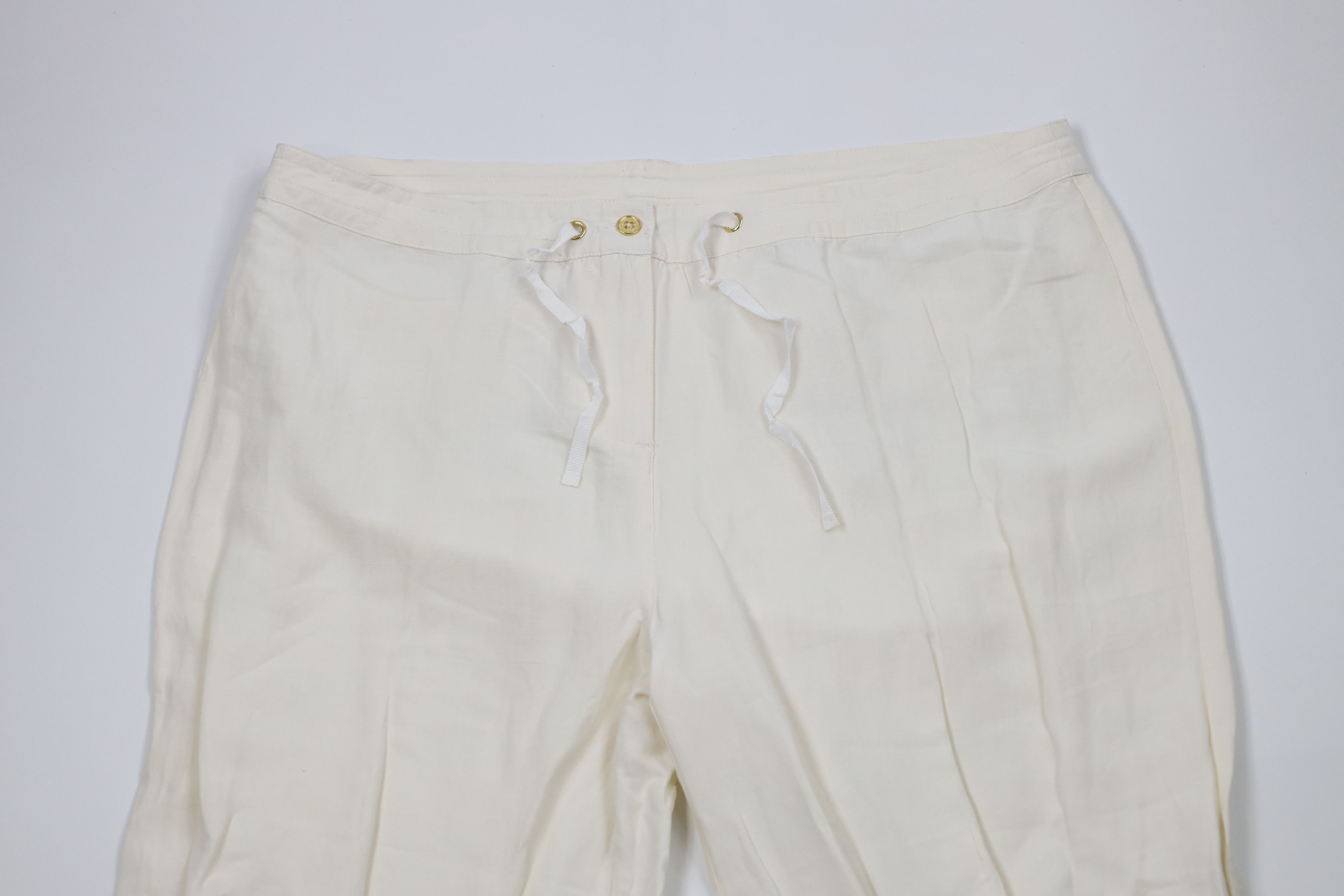 Vintage Vintage 90s Streetwear Silk Linen Wide Leg Harem Pants Cream Size 40" / US 18 - 2 Thumbnail