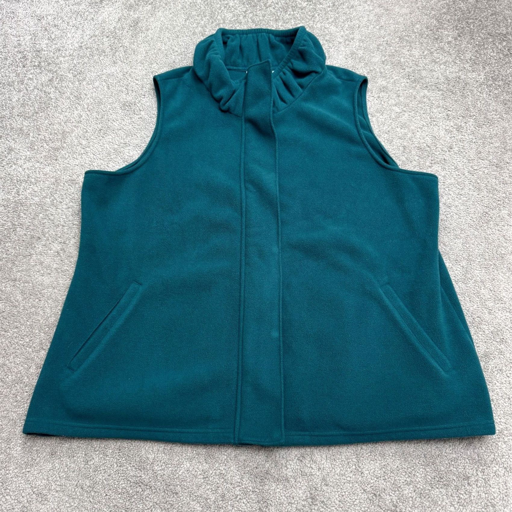 Coldwater Creek Coldwater Creek Fleece Vest Women 2X Plus Teal Green Full Zip Snap Casual Jacket Size XXL / US 16-18 / IT 52-54 - 2 Thumbnail