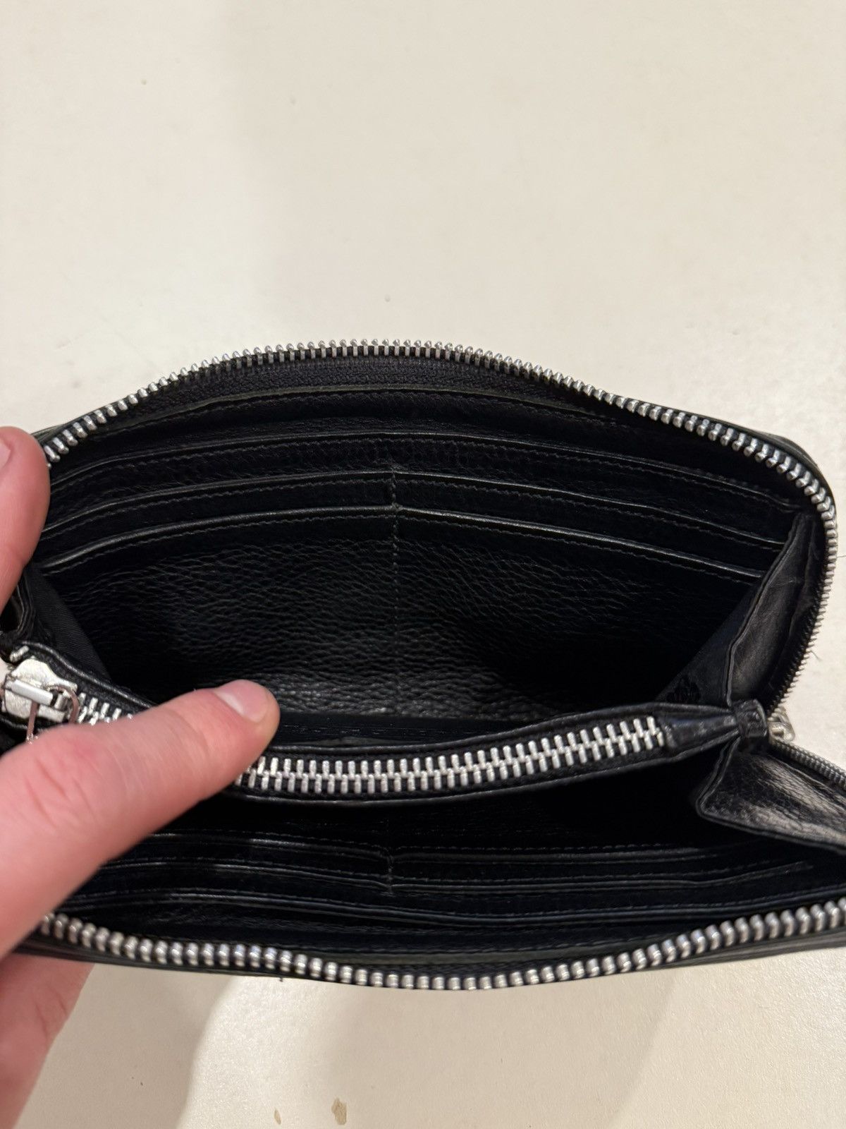 Chrome Hearts Chrome Hearts BS Fleur Wallet Black Leather Silver Scroll Size ONE SIZE - 15 Thumbnail