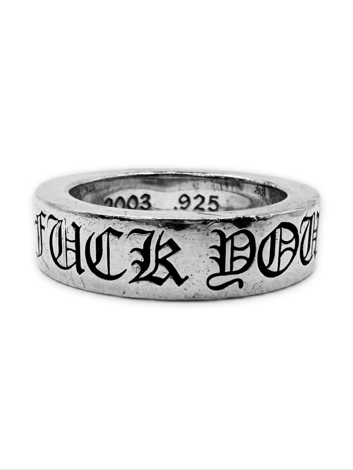 Chrome Hearts Chrome Hearts ‘Fuck You’ .925 Silver Etched Ring Size ONE SIZE - 1 Thumbnail