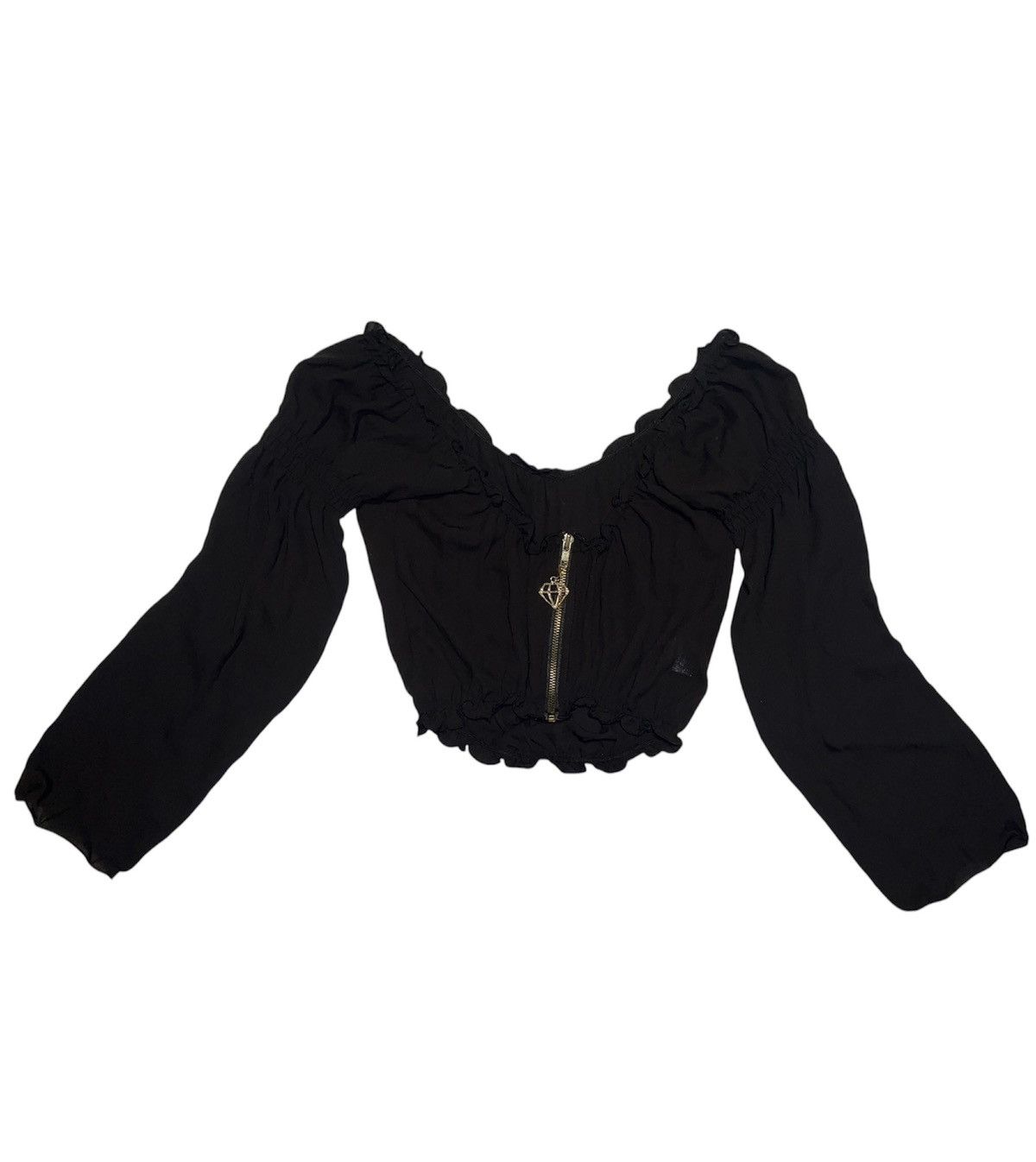 Japanese Brand D.i.a gyaru ruffle cropped blouse 🖤 Size ONE SIZE - 1 Thumbnail