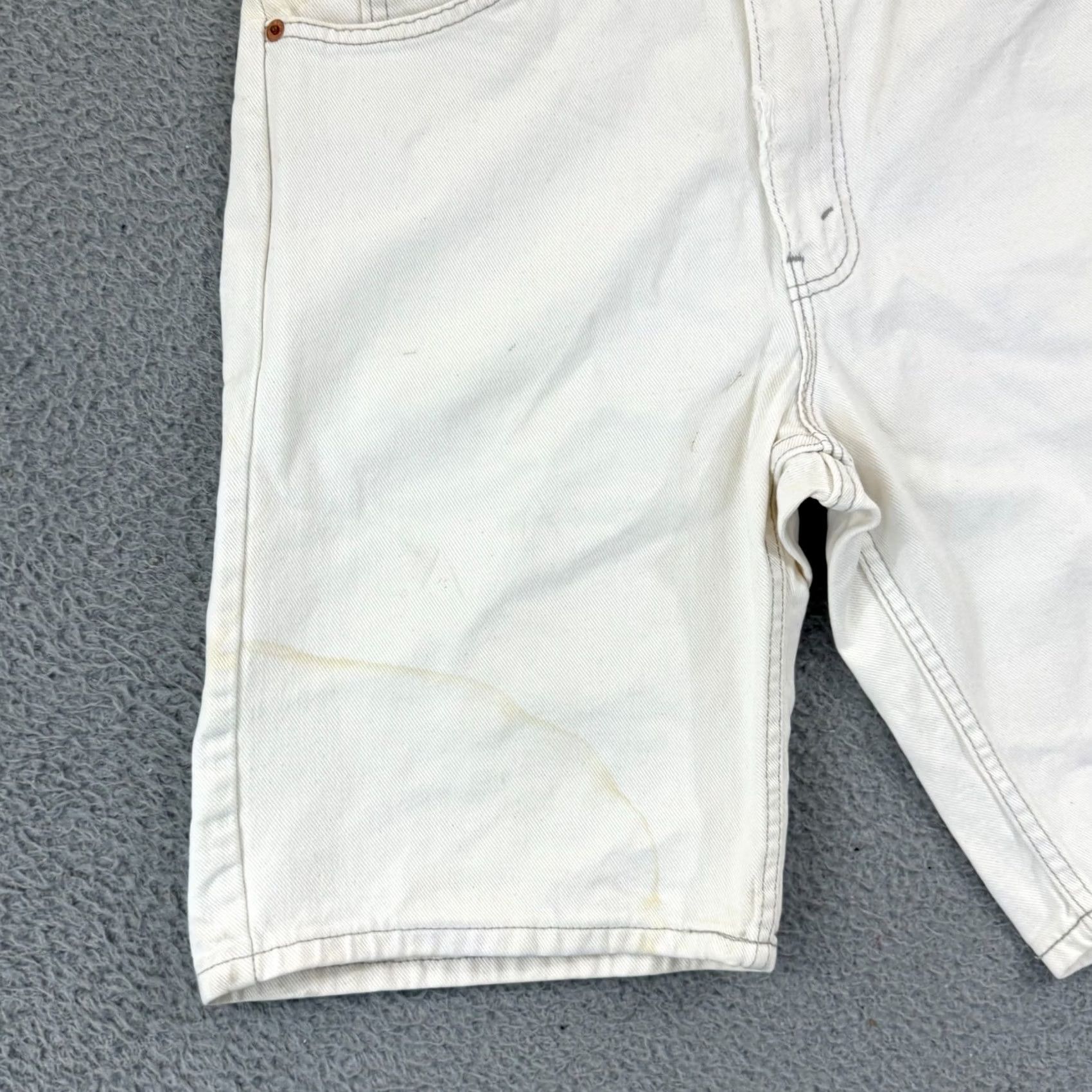Levi's VINTAGE Levi’s 550 Shorts Men’s 31 White Light Wash Denim Orange Tab 10” Casual 90s USA Mens Size US 31 - 4 Thumbnail