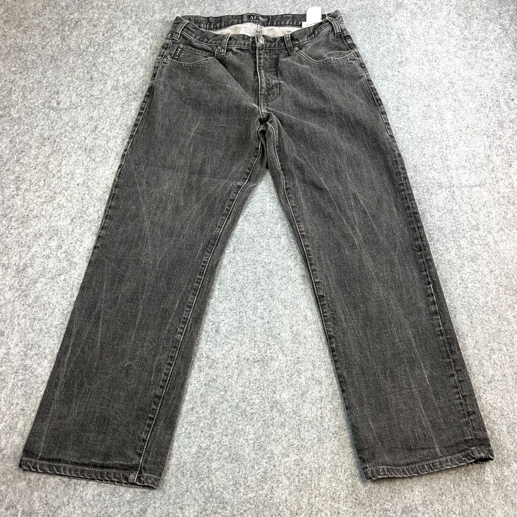 Vintage Armani Jeans Jeans Regular Straight 32 Dark Wash Grey Stretch GA Mens Casual 5-Pocket Design Size US 32 / EU 48 - 2 Thumbnail