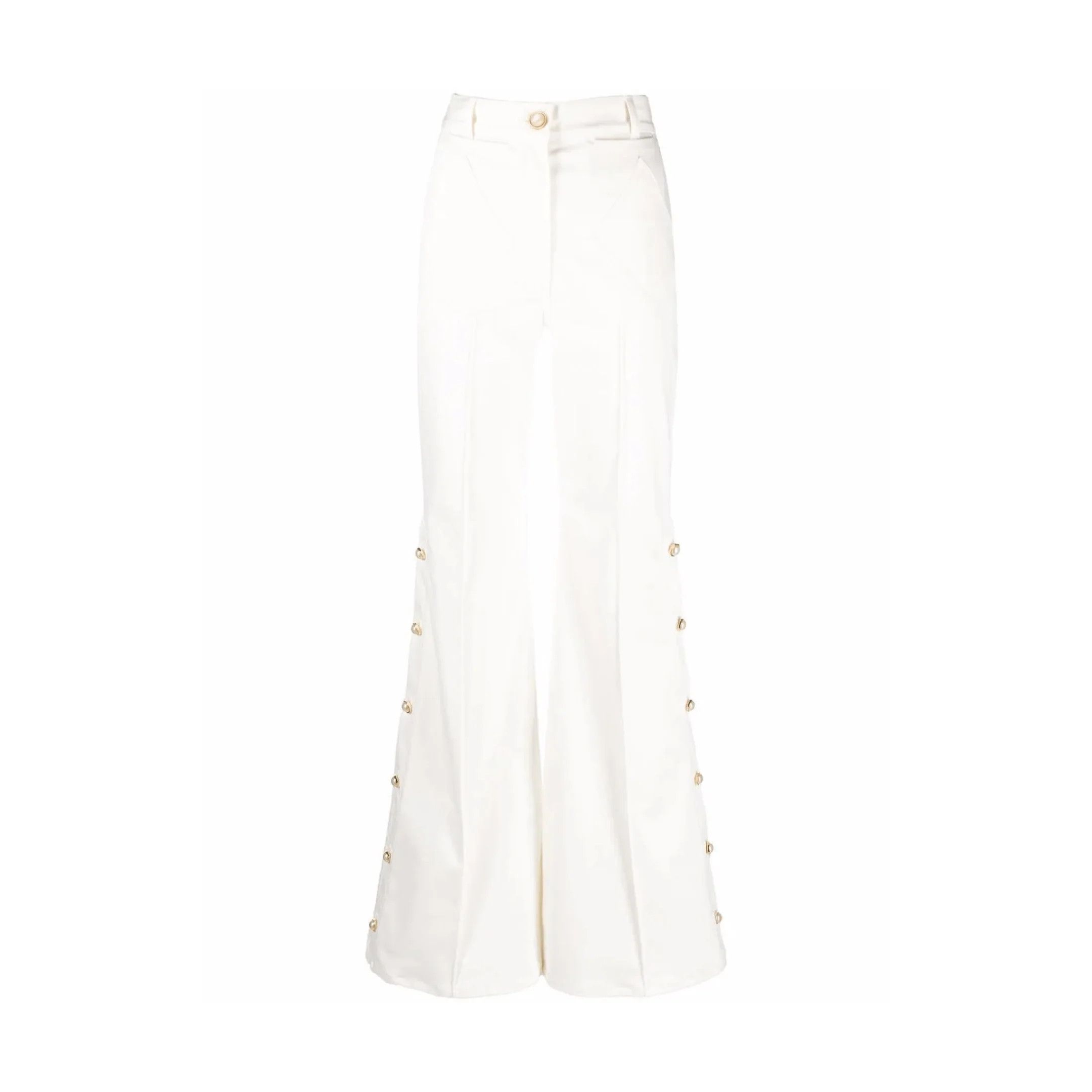image of Casablanca O1Mle0424 Denim Side Button Trousers In White, Women's (Size 26)