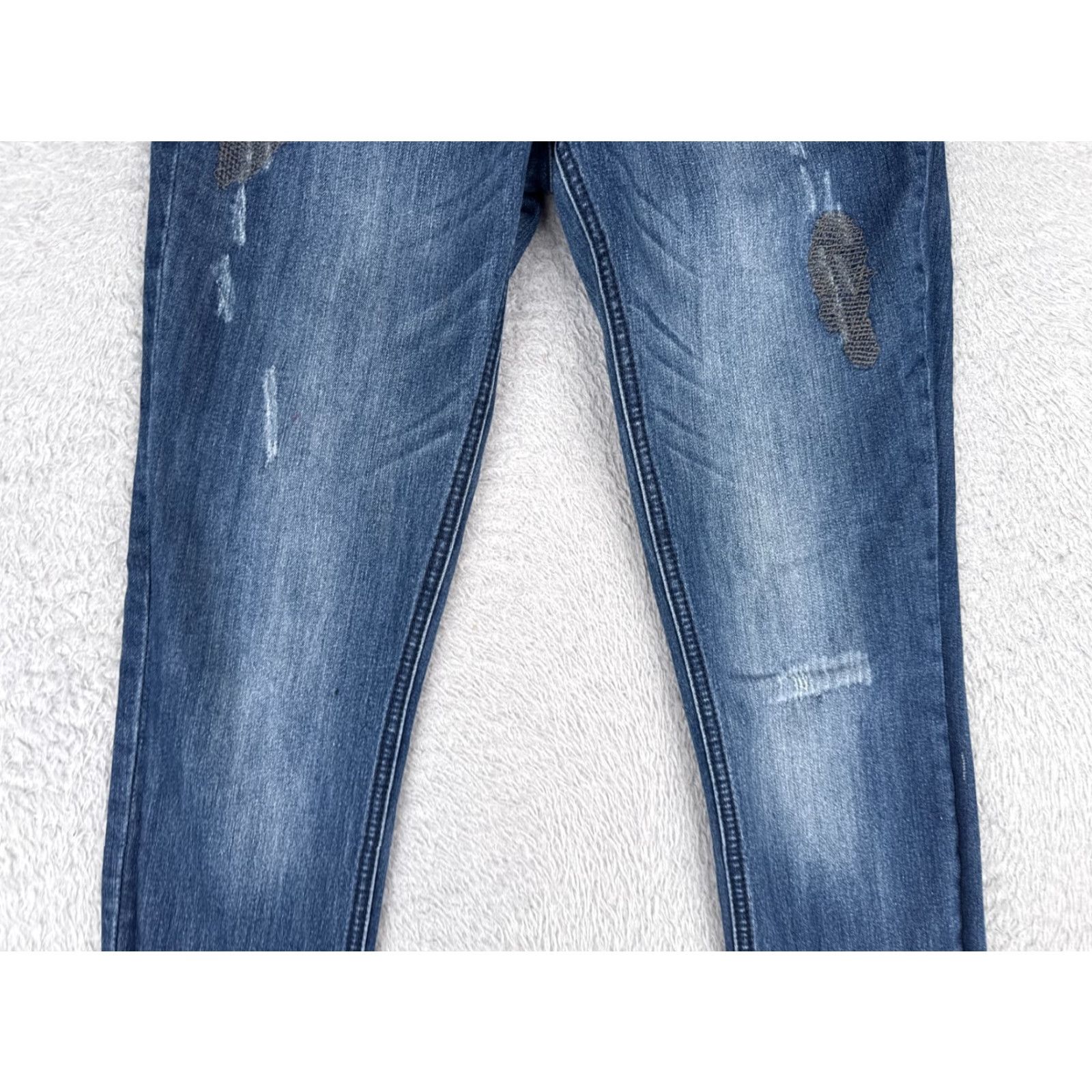 Levi's Levi's Jeans Juniors 9 Blue Denim Distressed Skinny Mid 28x29 Cotton 5-Pocket Design Regular Women's Vintage No N/A Size 30" / US 8 / IT 44 - 3 Thumbnail