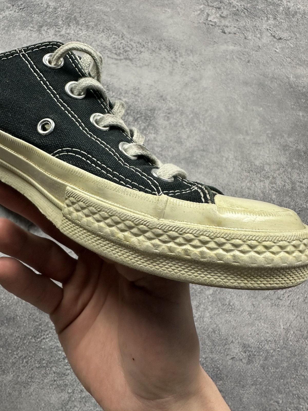 Comme des Garcons PLAY × Converse Comme des Garcons Converse Play Black Low Top Sneakers Size US 6 / IT 36 - 16 Thumbnail