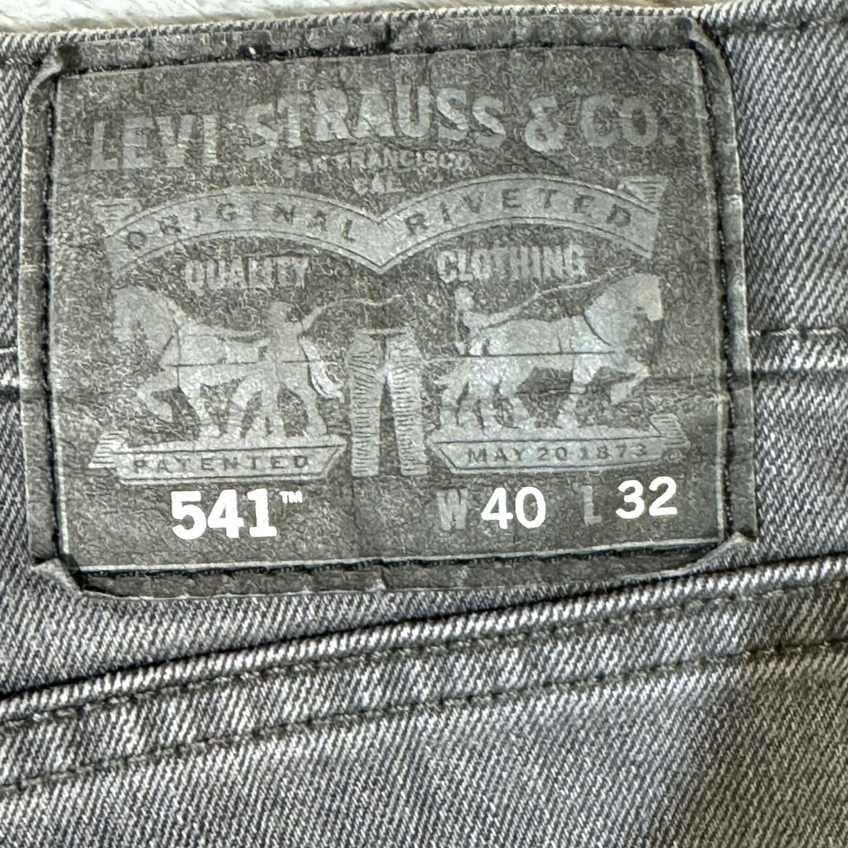 Levi's Levi's 541 Jeans Mens 40x32 Gray Athletic Tapered Stretch Denim 5-Pocket Classic Fit Pants Jeans Belt Zipper Closure Size US 40 / EU 56 - 3 Thumbnail