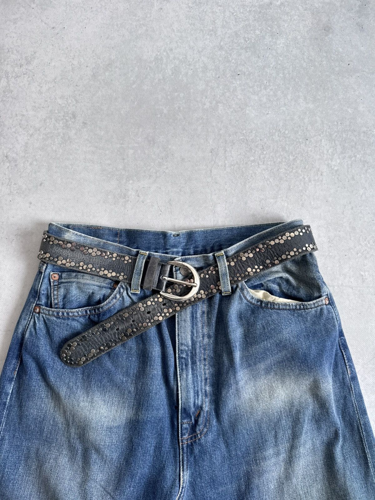 KMRii Vintage KMRii Style Y2K Metal Leather Belt Avant-Garde Hype Size ONE SIZE - 1 Thumbnail
