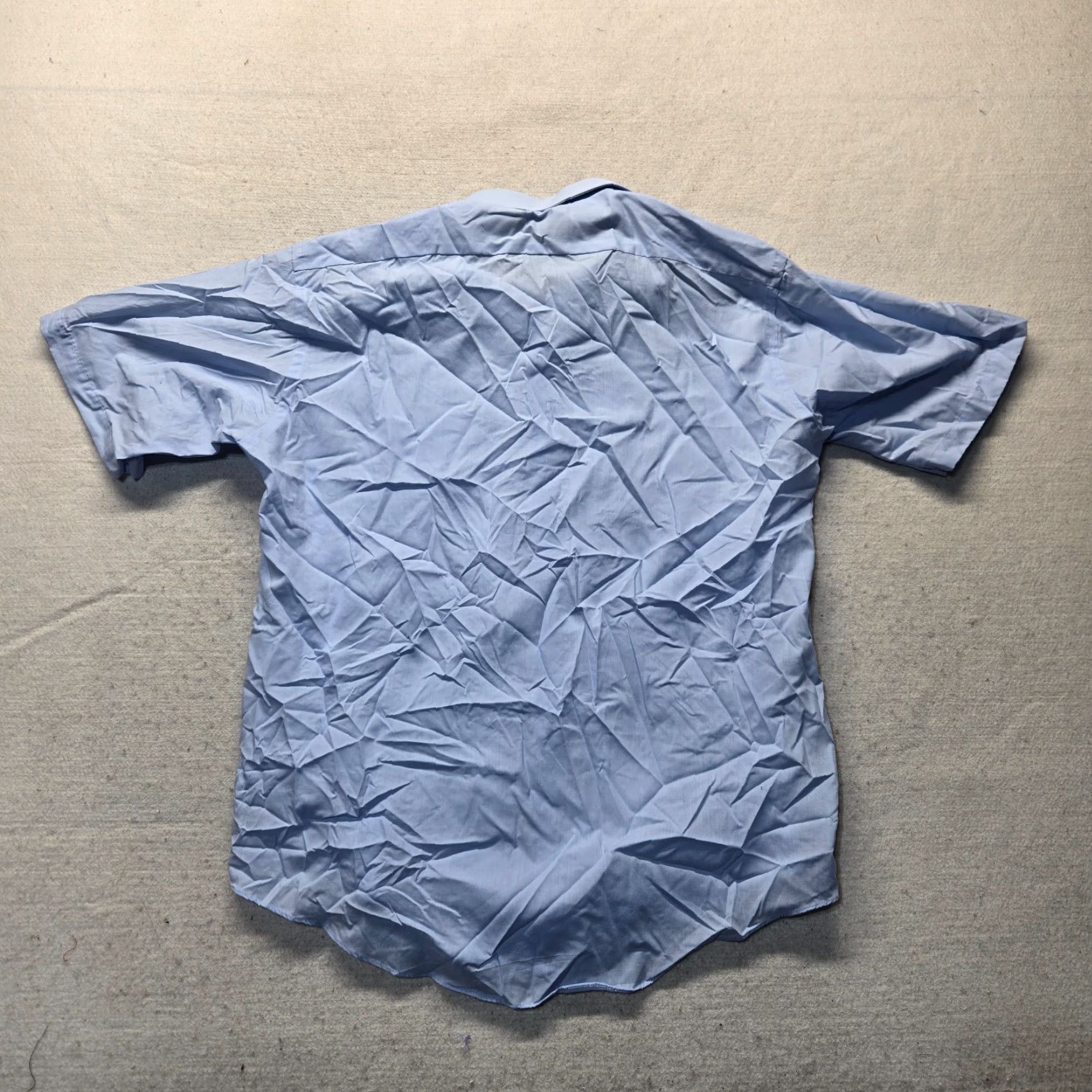 Vintage Ketch Dress Shirt Blue Adult Mens Short Sleeve 16.5 34/35 Poly/Cotton Button Up Shirt Size 46R - 7 Thumbnail