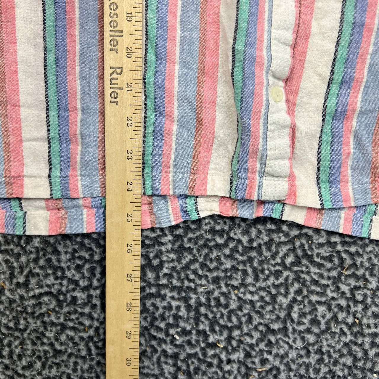 Orvis Orvis Button Up Shirt XL Striped ShortSleeve Linen Blend Size XL / US 12-14 / IT 48-50 - 4 Thumbnail