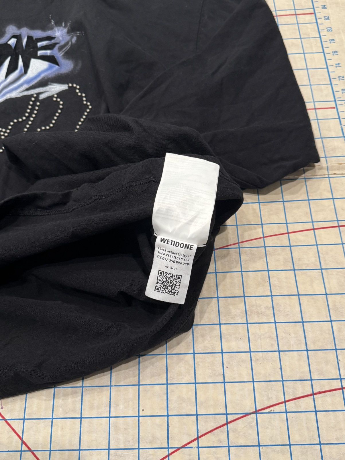 WE11DONE WE11DONE Crystal Logo Long Sleeve Black Mens MediumOversized Size US M / EU 48-50 / 2 - 8 Thumbnail