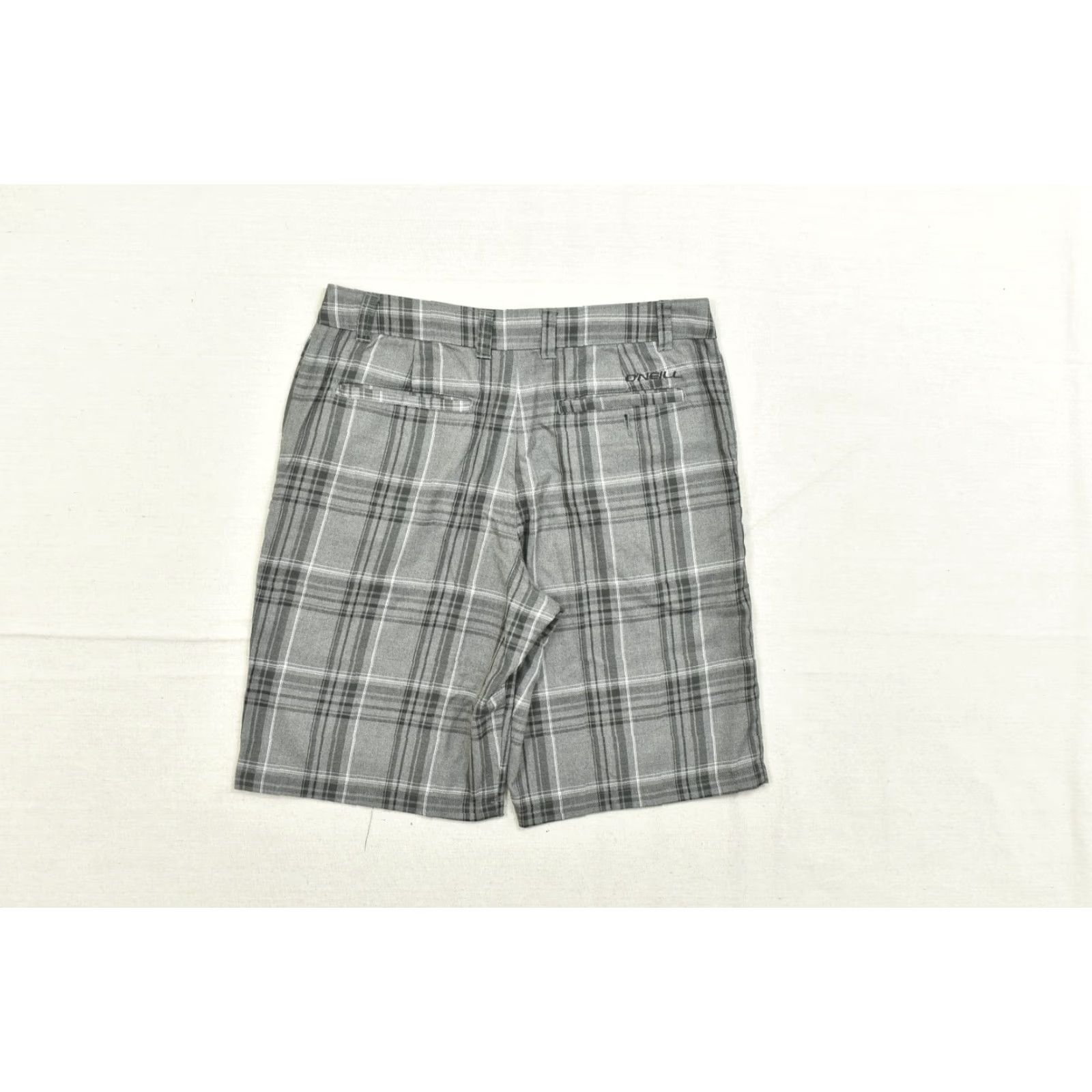 O'Neill O'Neill Men's 32 Gray Plaid Hybrid Shorts Polyester Viscose Blend Zip Flat Front Mid Rise Pockets Casual Chino Regular Summer Spring Size US 32 / EU 48 - 2 Thumbnail