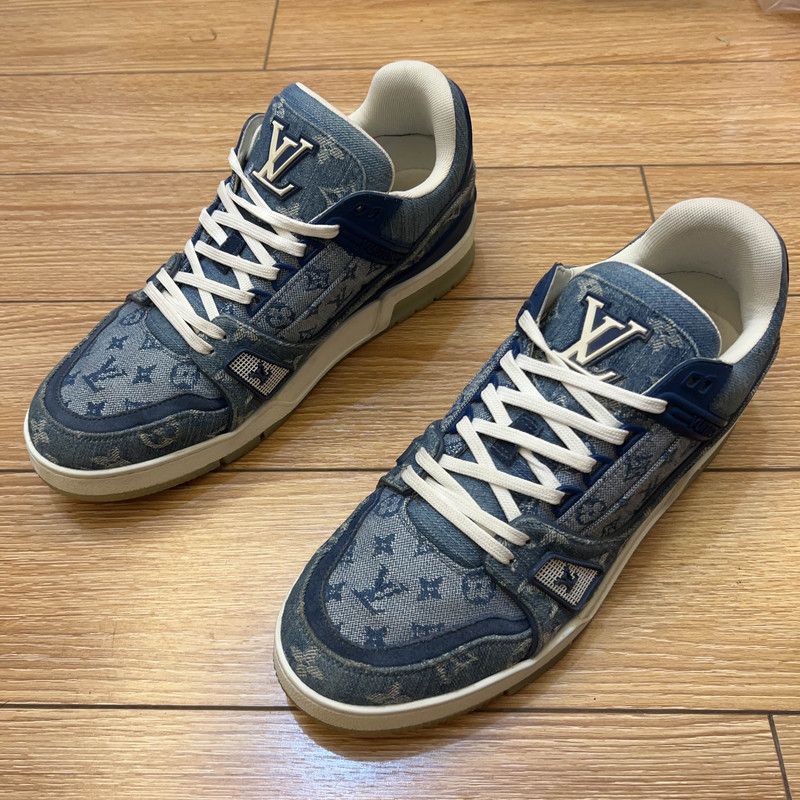Louis Vuitton Louis Vuitton Blue Denim Low-Top Trainers 0079 Size US 9 / EU 42 - 1 Thumbnail
