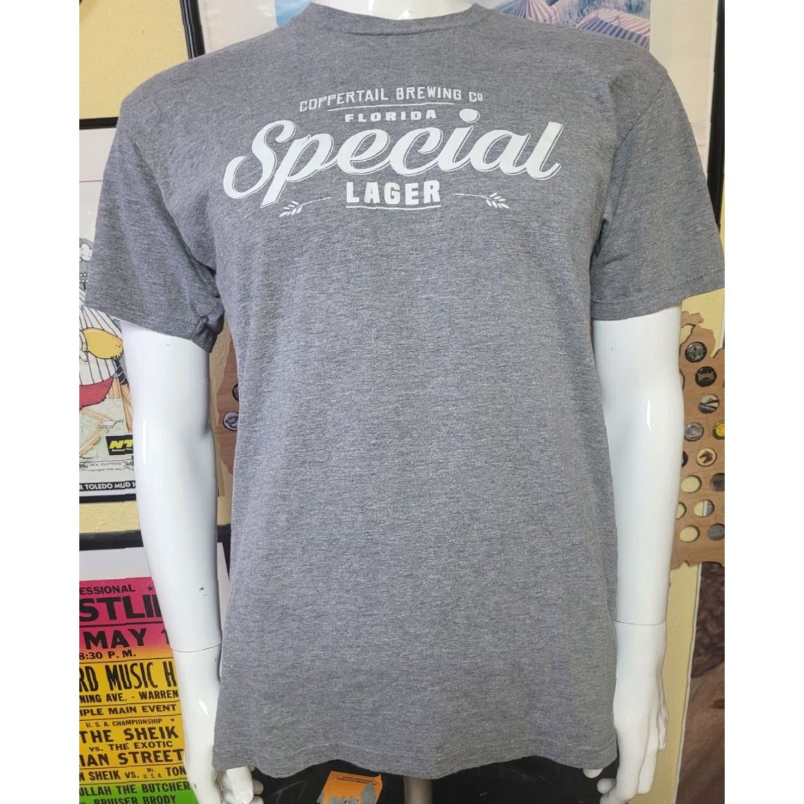 Vintage Coppertail Brewing Florida Special Lager T Shirt Large Gray Cotton Blend Alstyle 50/50 Men Crew Neck Short Sleeve Graphic Tee Bar Beer Tampa Mens Size US L / EU 52-54 / 3 - 2 Thumbnail