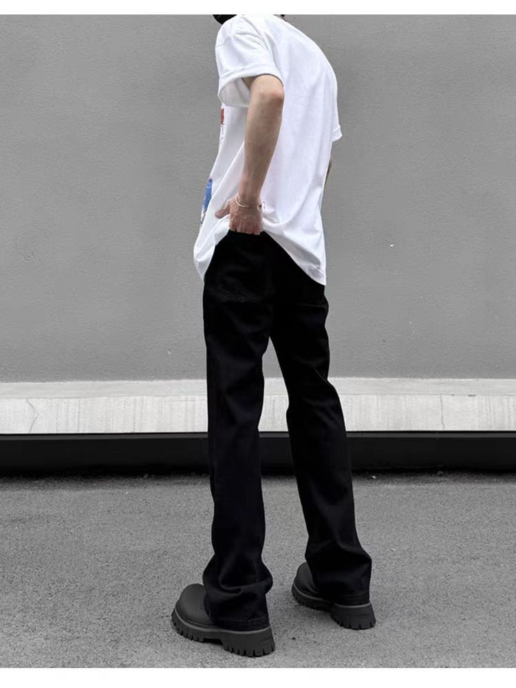 Japanese Brand × Jean High Street Black Hip Hop Micro Flare Loose Zipper Jeans Size US 34 / EU 50 - 3 Thumbnail