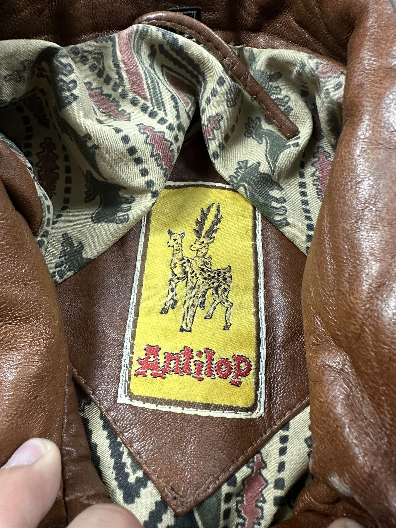 Leather 80s Vintage Leather Bomber Jacket Size US XL / EU 56 / 4 - 8 Thumbnail
