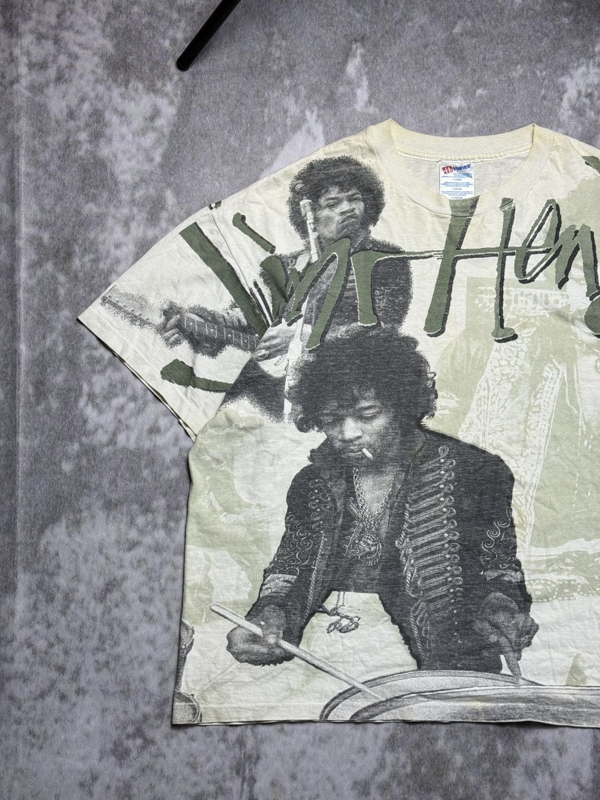 Jimi Hendrix Vintage 90s Jimi Hendrix AOP Single Stitch XL Size US XL / EU 56 / 4 - 3 Thumbnail