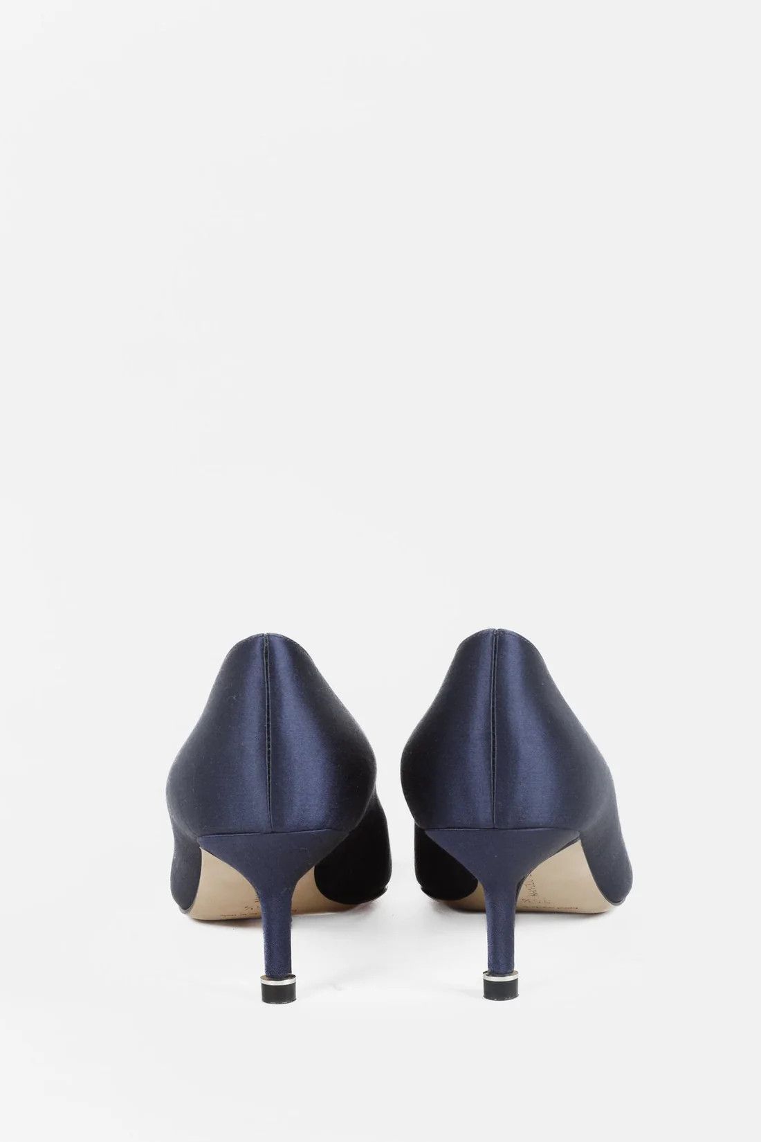 Manolo Blahnik Manolo Blahnik Hangisi Blue Satin Jewel Pumps Size US 5.5 / IT 35.5 - 4 Thumbnail