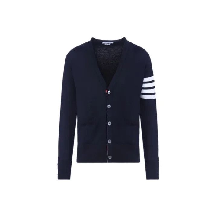 Thom Browne Classic V-Neck Merino Wool Cardigan