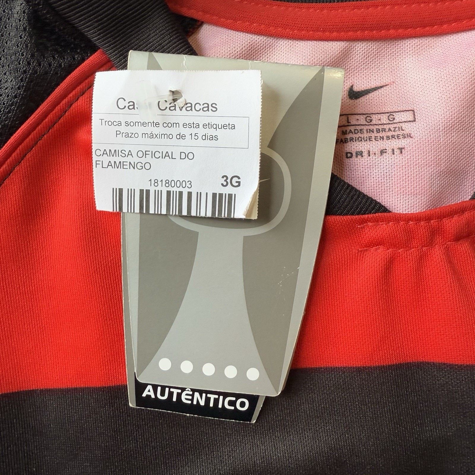Nike × Vintage Vintage Flamengo Jersey Large Red Black Y2K Nike Sportswear Size US L / EU 52-54 / 3 - 5 Thumbnail