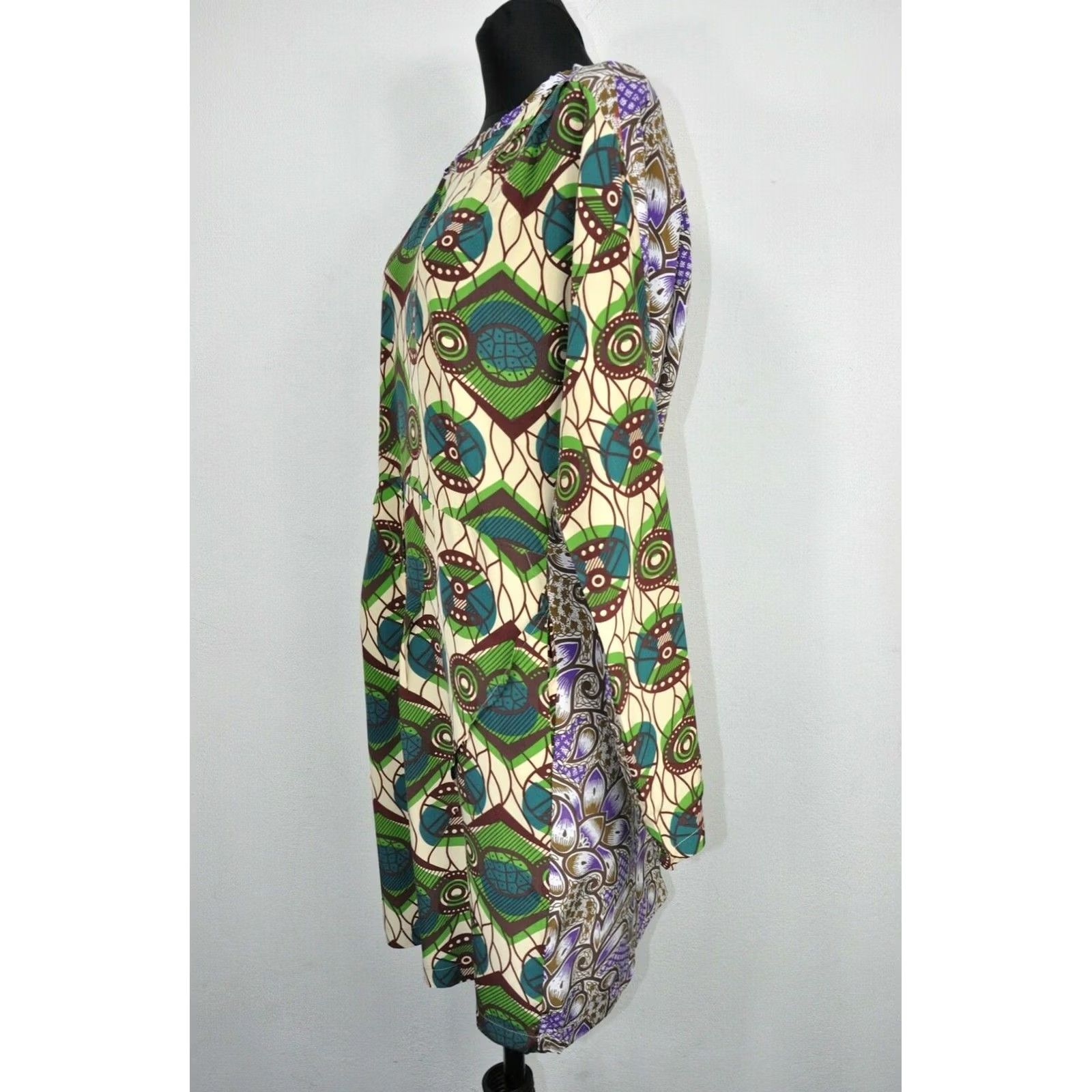 Marni Marni for H&M Silk Dress Pockets US 8 EUR 38 Women Multicolor Long Sleeve Geometric Size M / US 6-8 / IT 42-44 - 5 Thumbnail