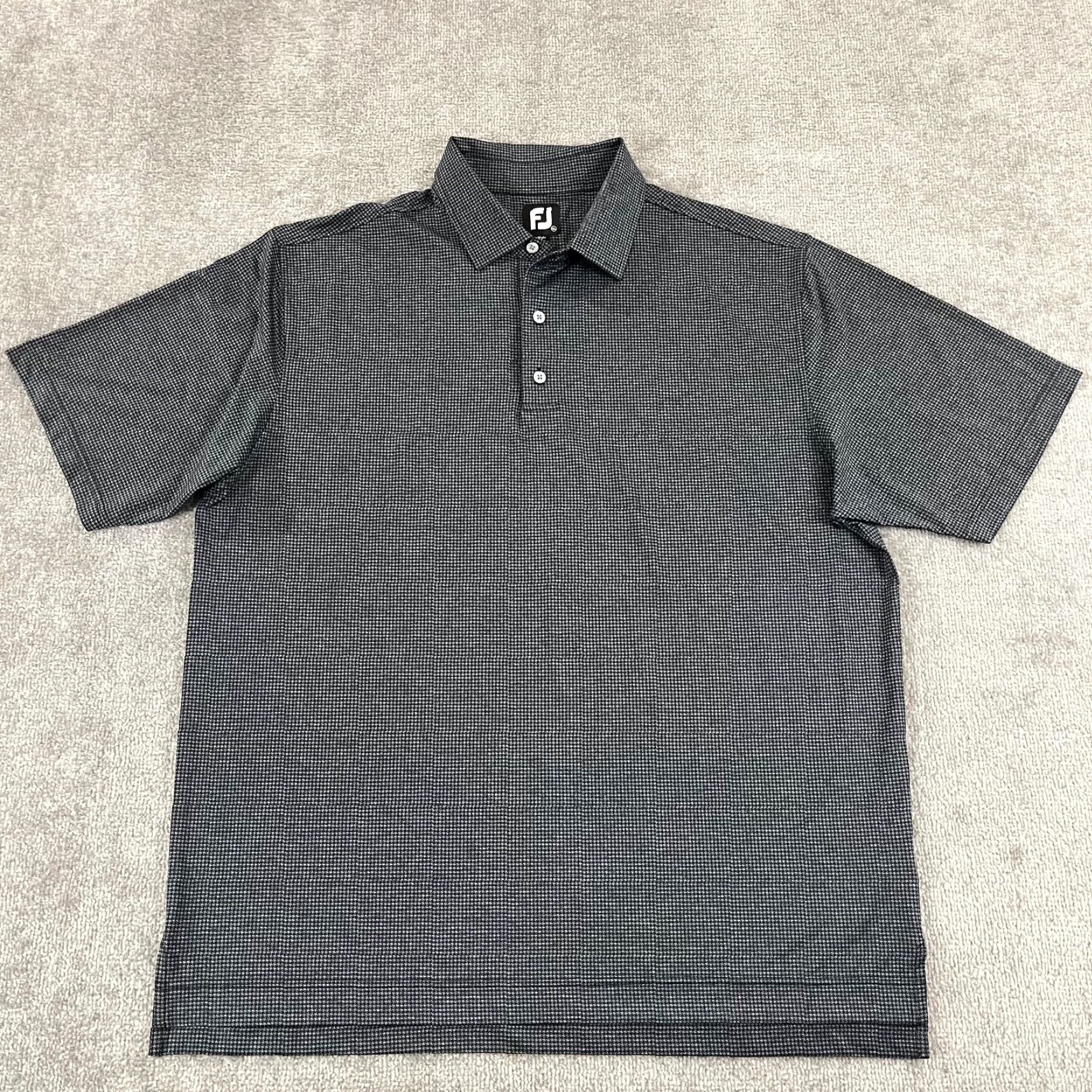 Footjoy FootJoy Shirt Mens XL Black Houndstooth Golf Stretch Performance Mens Size US XL / EU 56 / 4 - 2 Thumbnail