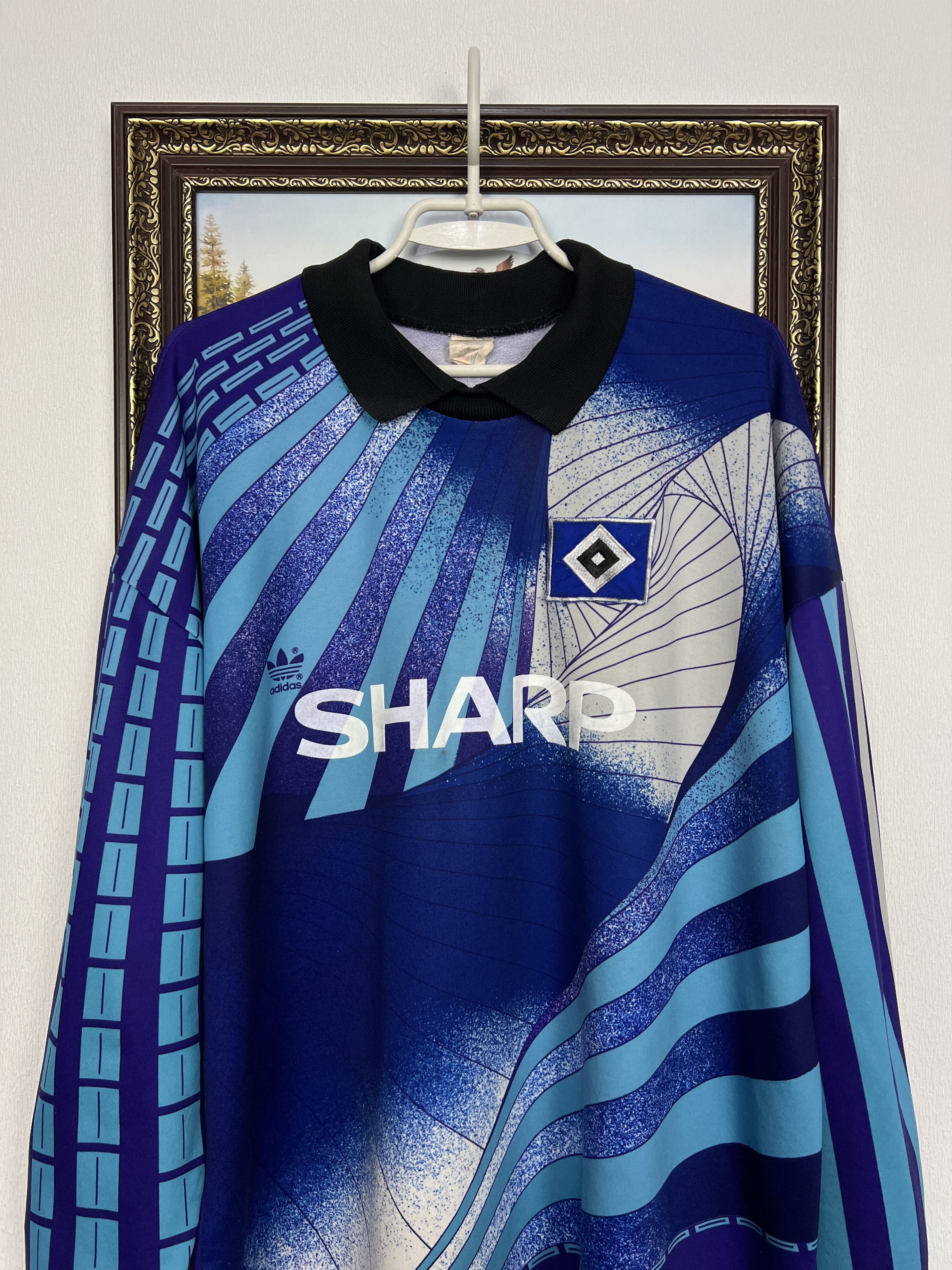Adidas Hamburg Goalkeeper football shirt 1991 Soccer Jersey Trikot Size US XL / EU 56 / 4 - 2 Thumbnail