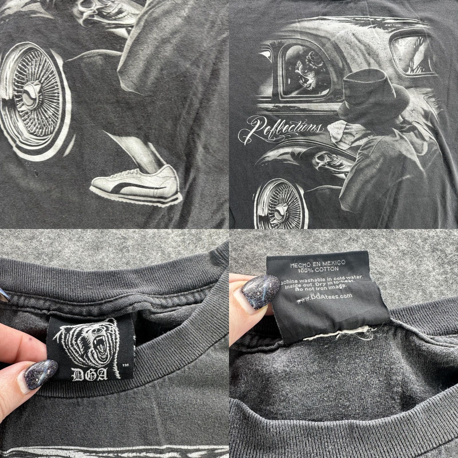 Vintage VINTAGE DGA Streetwear T-Shirt Mens XL Black Skull Lowrider Art Gonzales Graphic Tee Size US XL / EU 56 / 4 - 8 Thumbnail