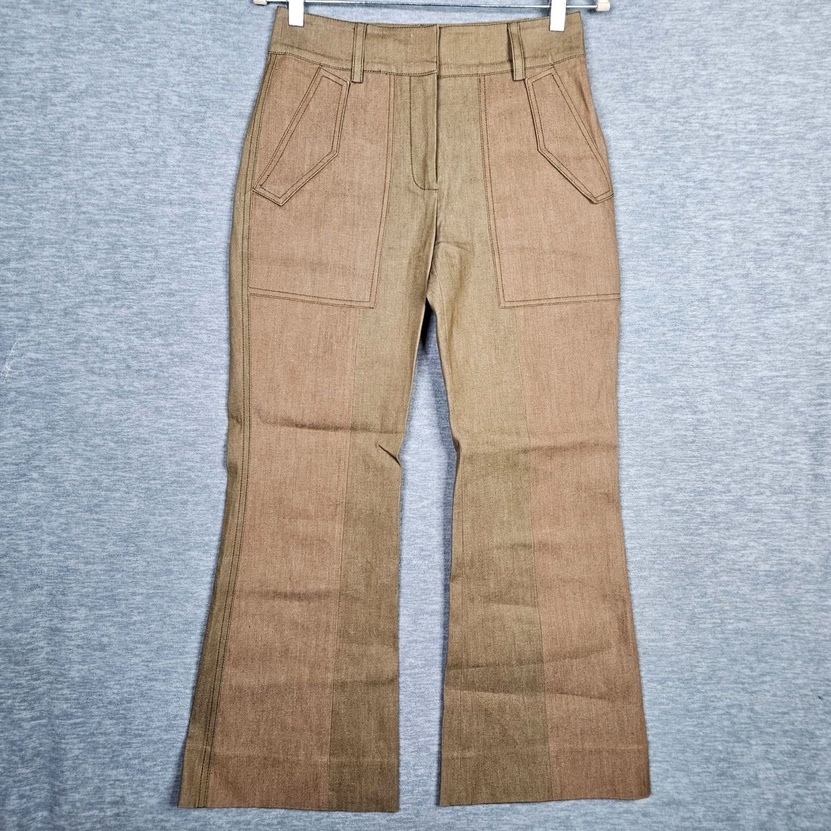 Vintage Derek Lam 10 Crosby Jeans Womens Cropped Flared Denim Size 4 Brown Cotton/spandex Regular Fit Vintage No Size 27" / US 4 / IT 40 - 2 Thumbnail