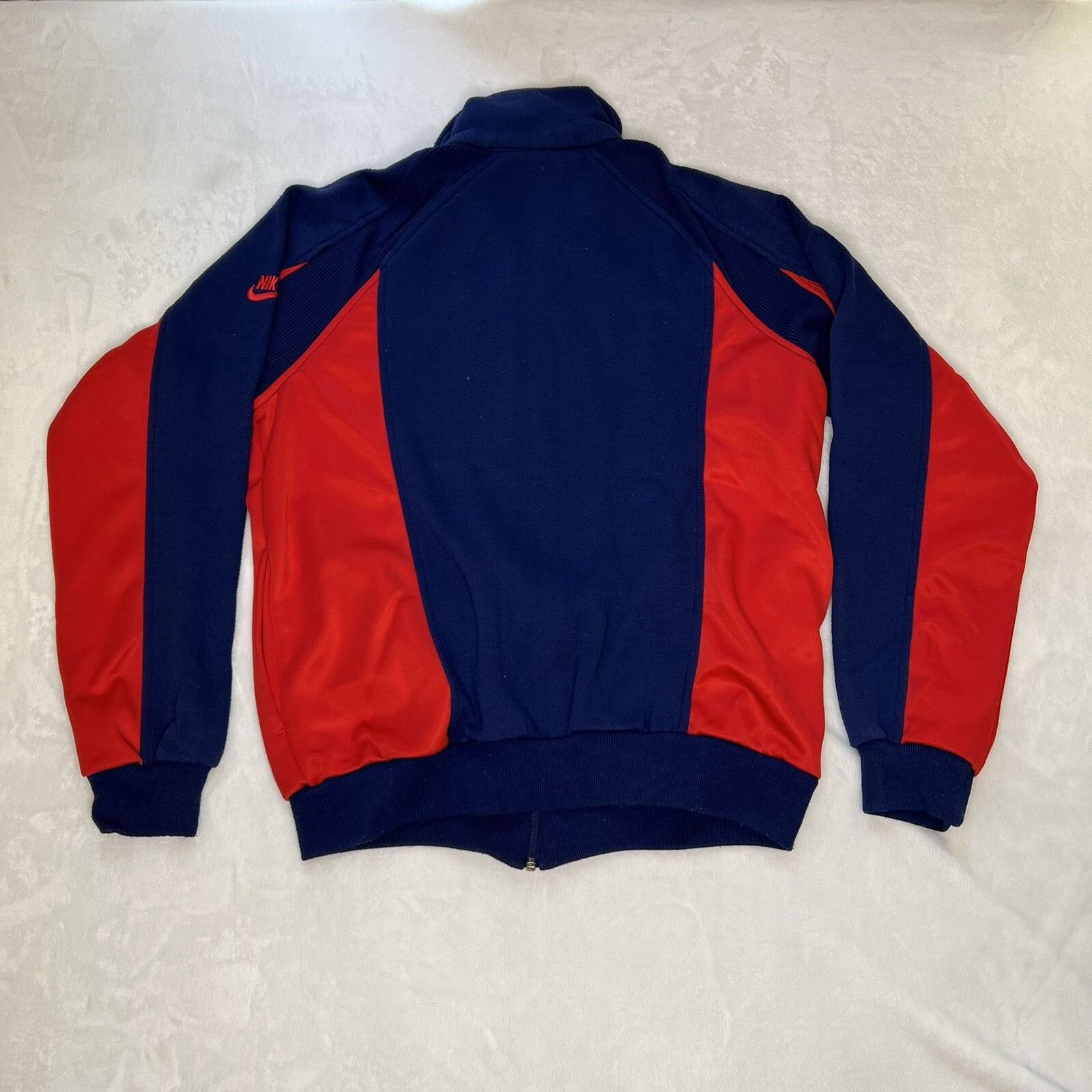 Nike Vintage 90s Nike Sweatshirt Sweater Full Zip Blue Red Gray T Size US M / EU 48-50 / 2 - 7 Thumbnail
