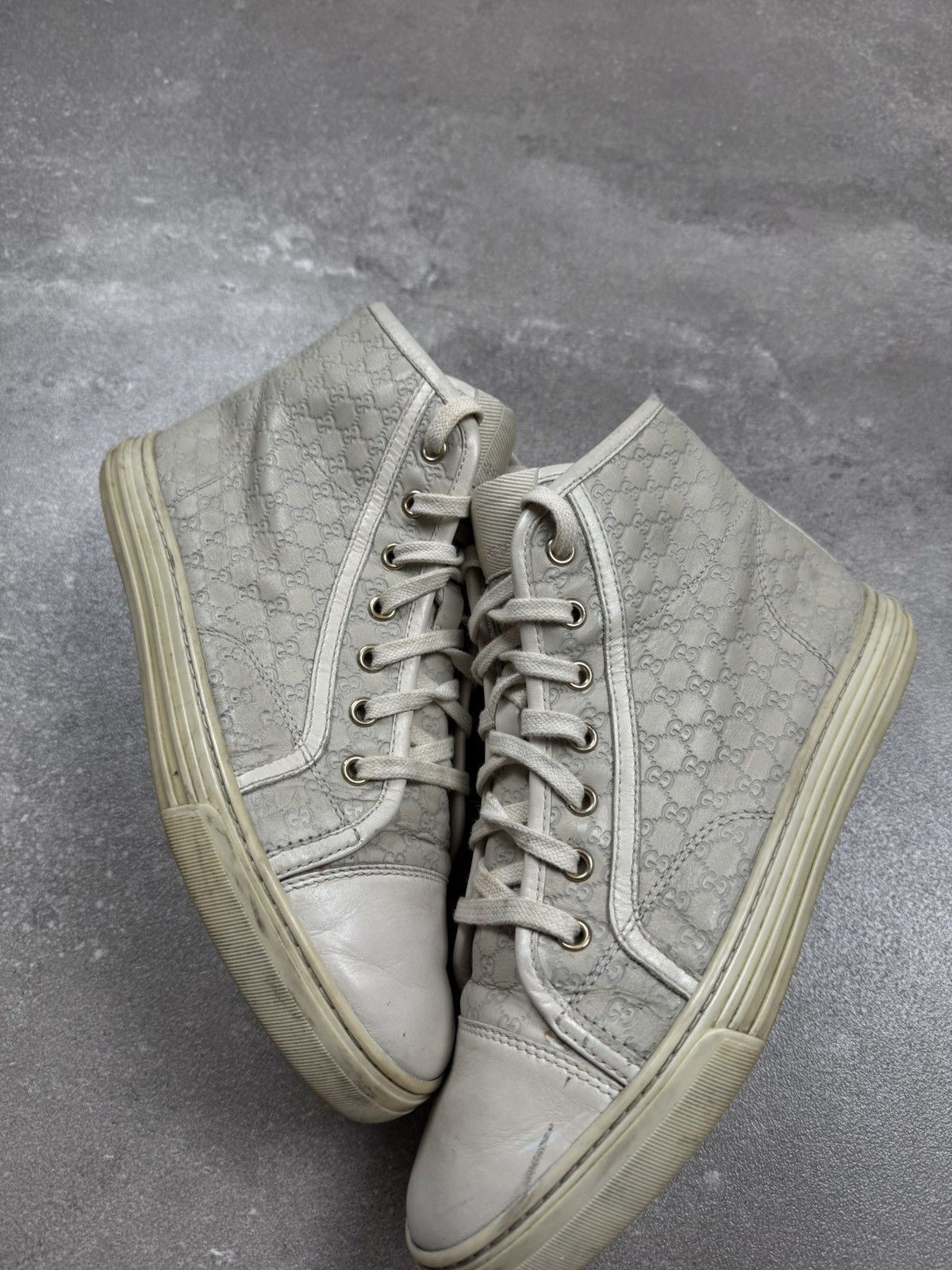Gucci × Vintage Gucci hi top shoes sneakers monogram vintage old money Size US 6.5 / IT 36.5 - 4 Thumbnail