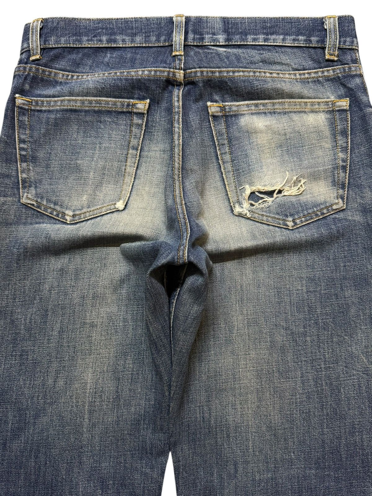 Helmut Lang Vintage Italy 90s Helmut Lang Blue Faded Whisker Straight Size US 31 - 5 Thumbnail