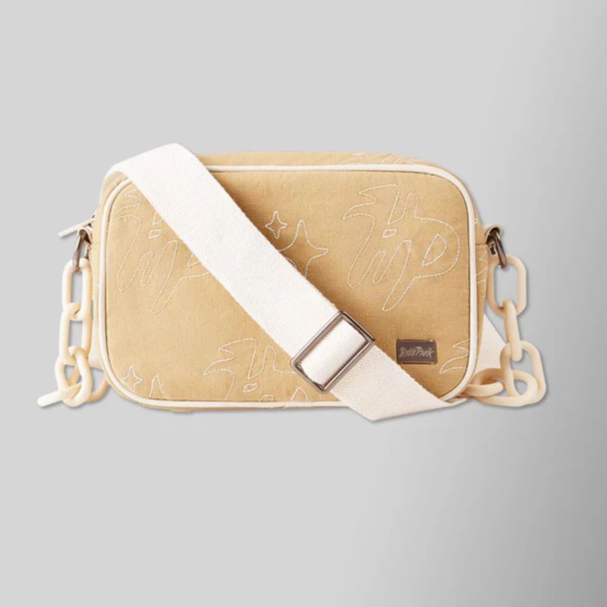 Hyde Park Goods Hyde Park Stitch Crossbody Bag Khaki Cream Chain Strap Size ONE SIZE - 1 Thumbnail