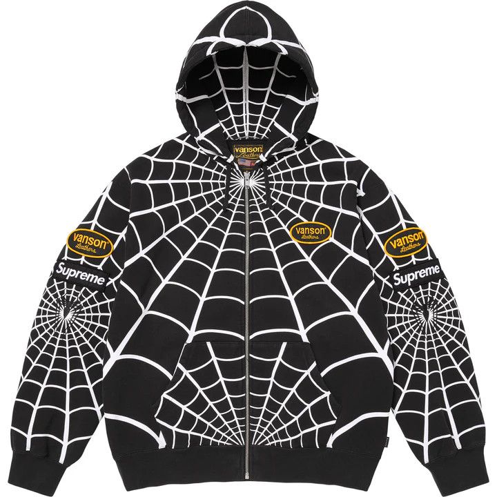 Supreme × Vanson Leathers Supreme Vanson Leathers Spider-Man Zip Up Hooded Sweatshirt Size US L / EU 52-54 / 3 - 1 Thumbnail