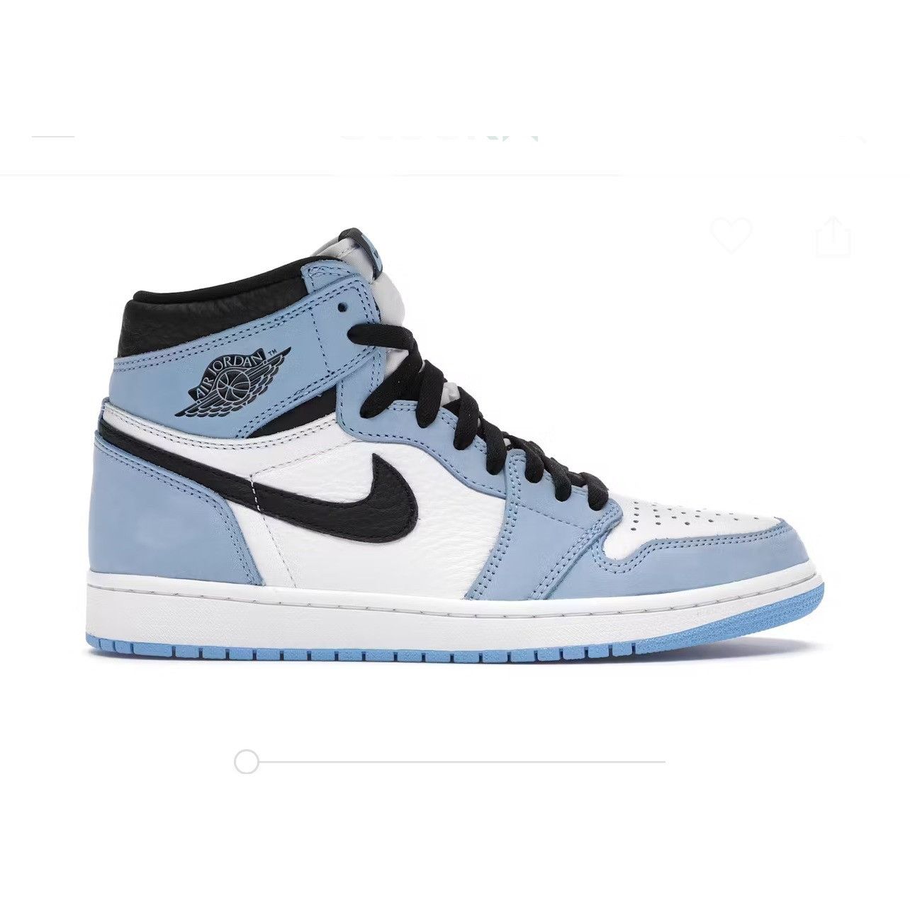 Nike Nike Air Jordan 1 High Top Leather Sneaker University Blue Size US 8 / IT 38 - 2 Thumbnail