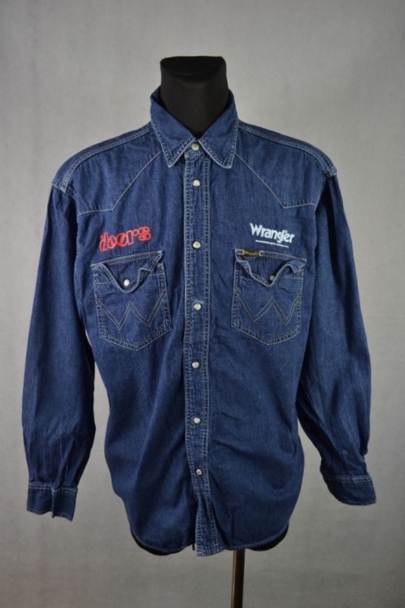 Band Tees × Vintage × Wrangler The Doors Wrangler Denim Shirt L Size US L / EU 52-54 / 3 - 1 Thumbnail