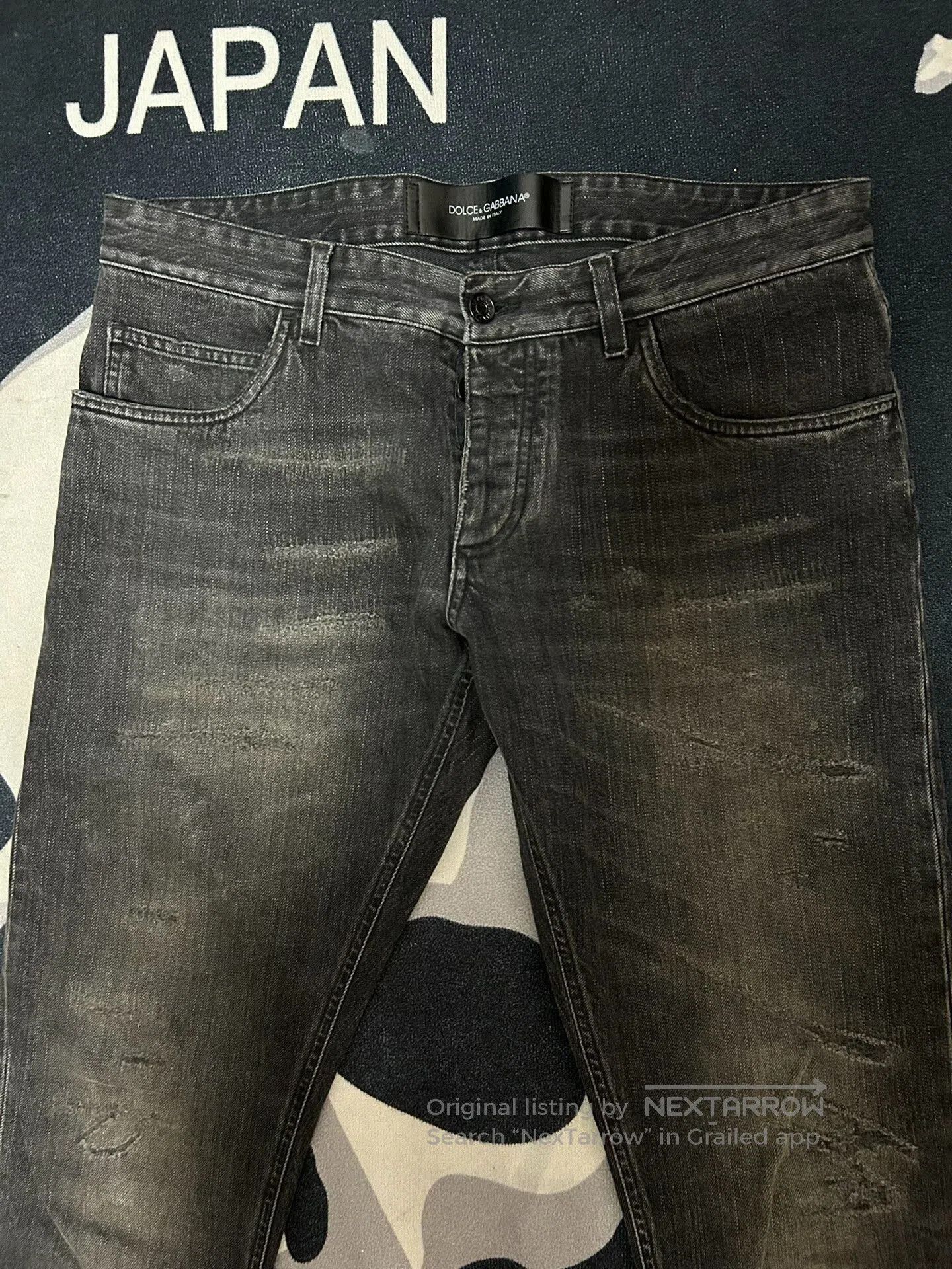 Dolce & Gabbana Distressed Gray Jeans.