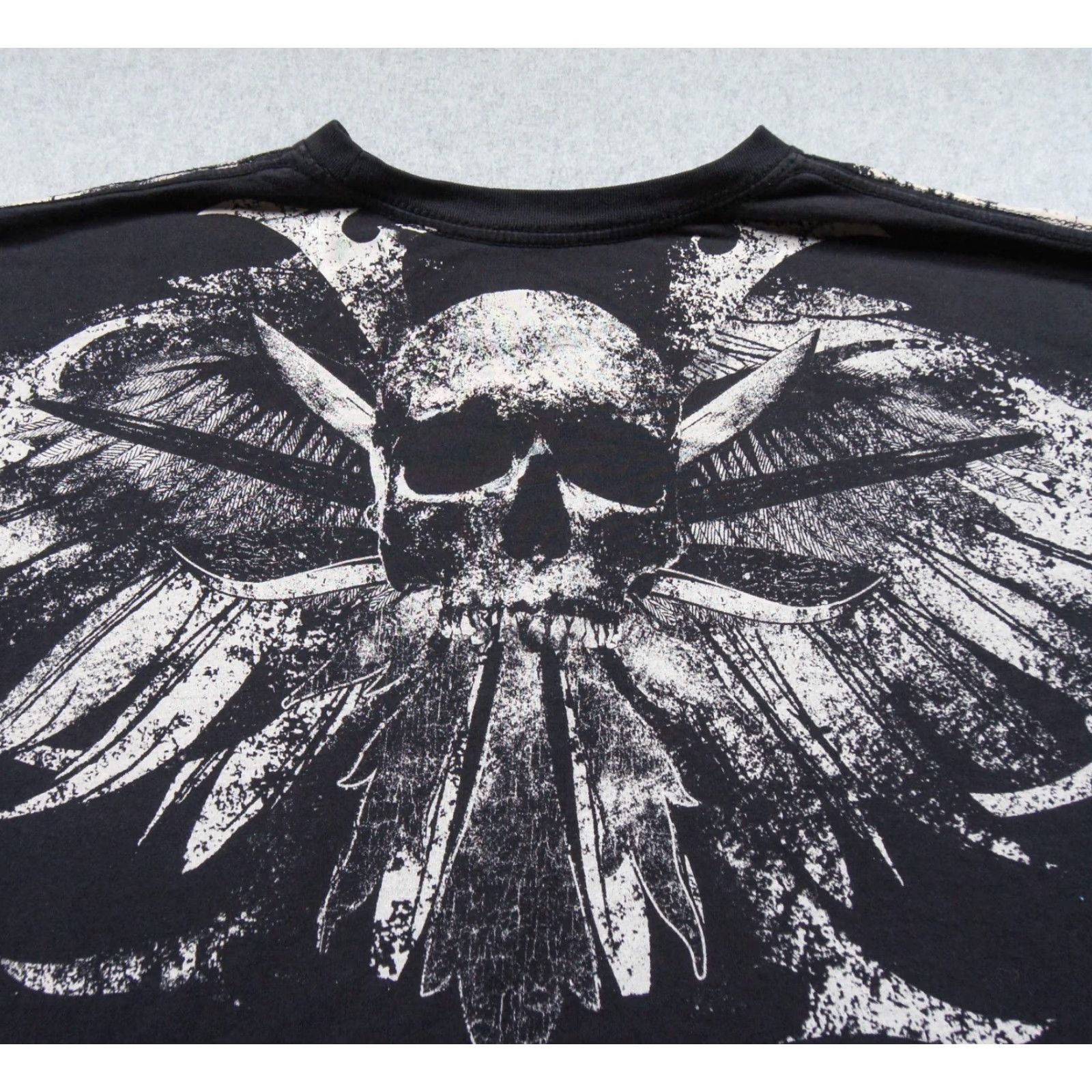 Vintage Xtreme Couture Shirt Mens XL Black Grunge Goth Skate Graphic Tee Skull Wings Size US XL / EU 56 / 4 - 4 Thumbnail