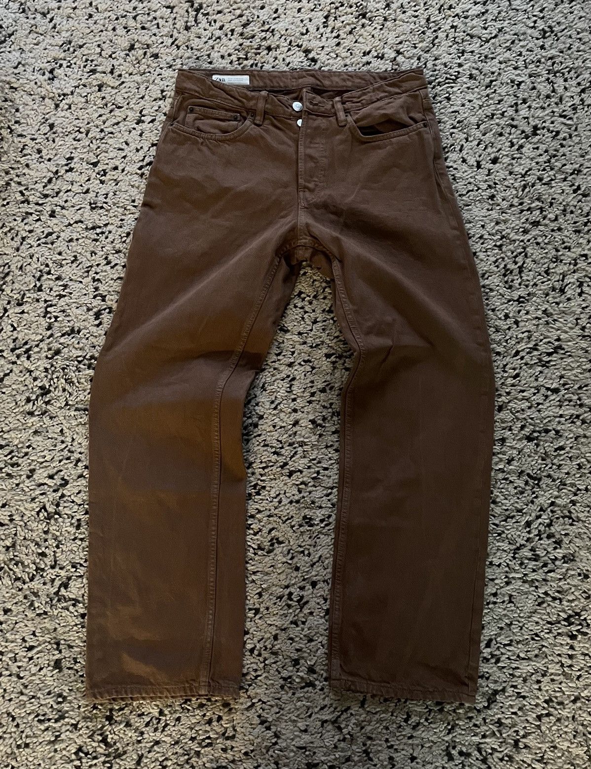 Zara Relaxed fit brown jeans Size US 32 / EU 48 - 1 Thumbnail