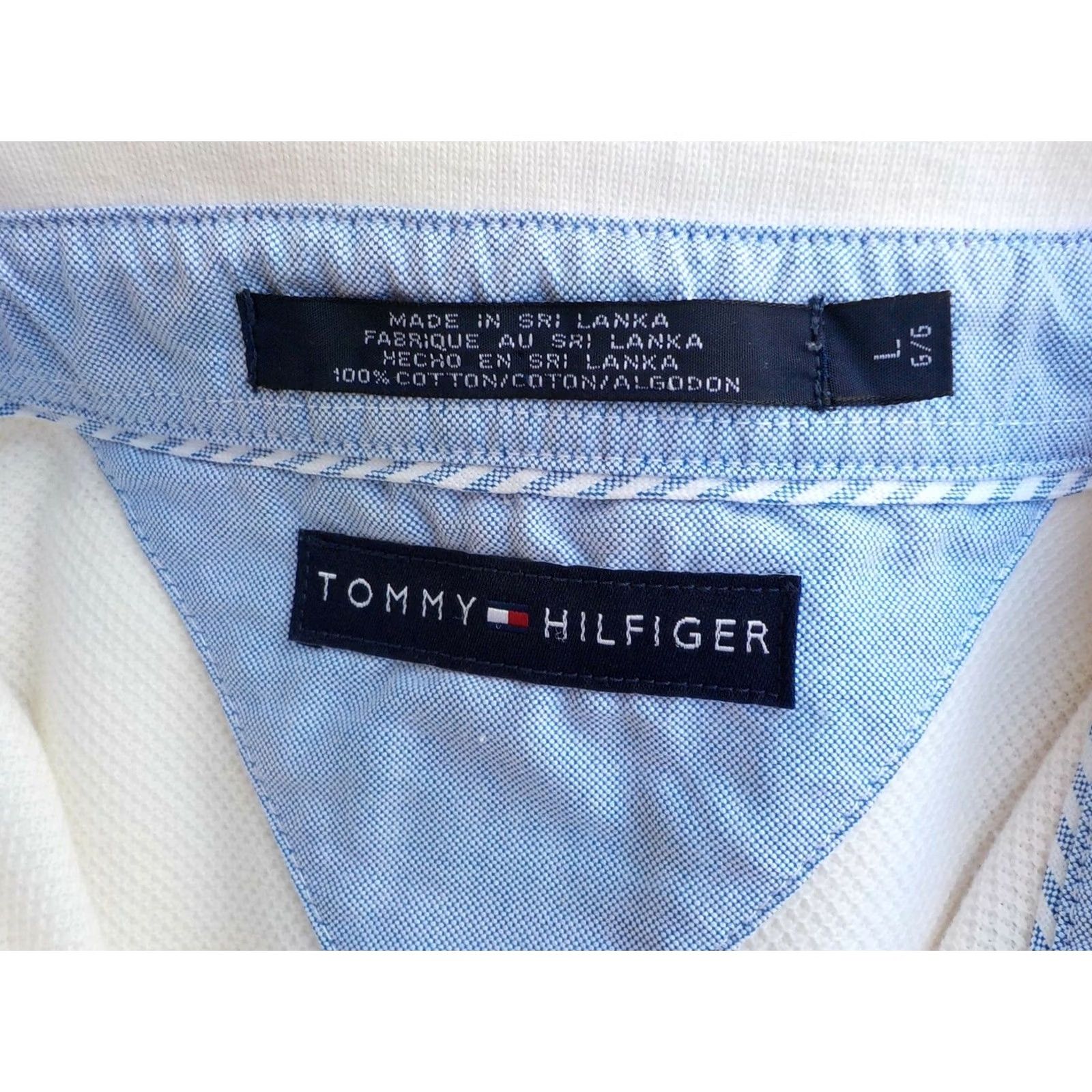 Tommy Hilfiger TOMMY HILFIGER Mens LS Rugby Shirt HILFIGER Spellout Ivory/Red/Blue LARGE Rugby Shirt Mens L Ivory Red Blue Size US L / EU 52-54 / 3 - 6 Thumbnail
