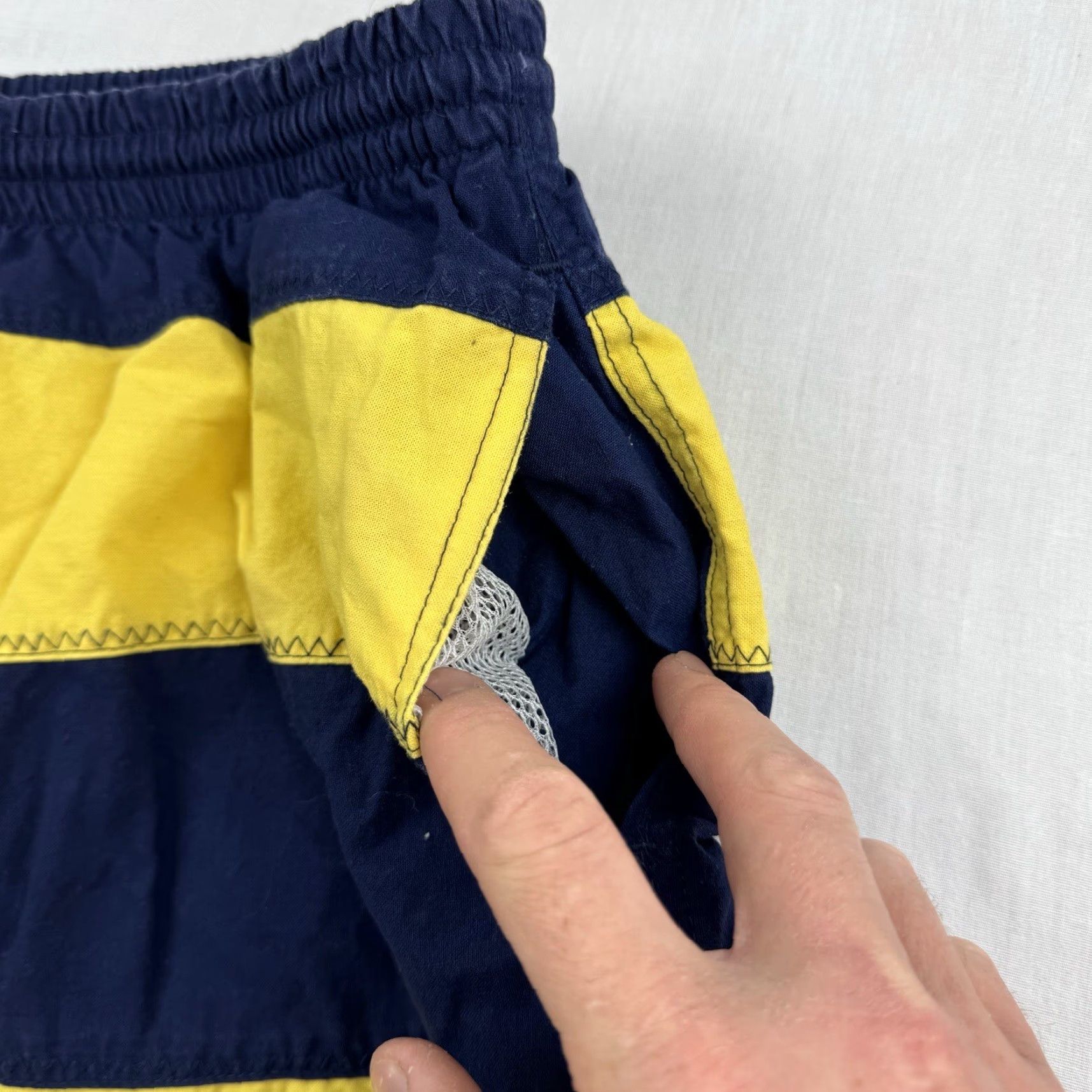Vintage VINTAGE Key Elements Beach Trunks Bottom Mens L Blue Striped 90s Adult Large Shorts Size US 33 - 2 Thumbnail