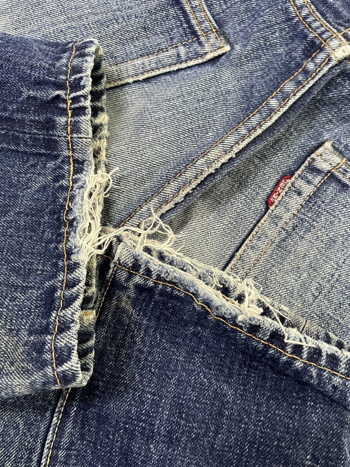 Denime × Vintage Vintage Denime x Shiprs Selvedge Distresed Denim Size US 31 - 13 Thumbnail