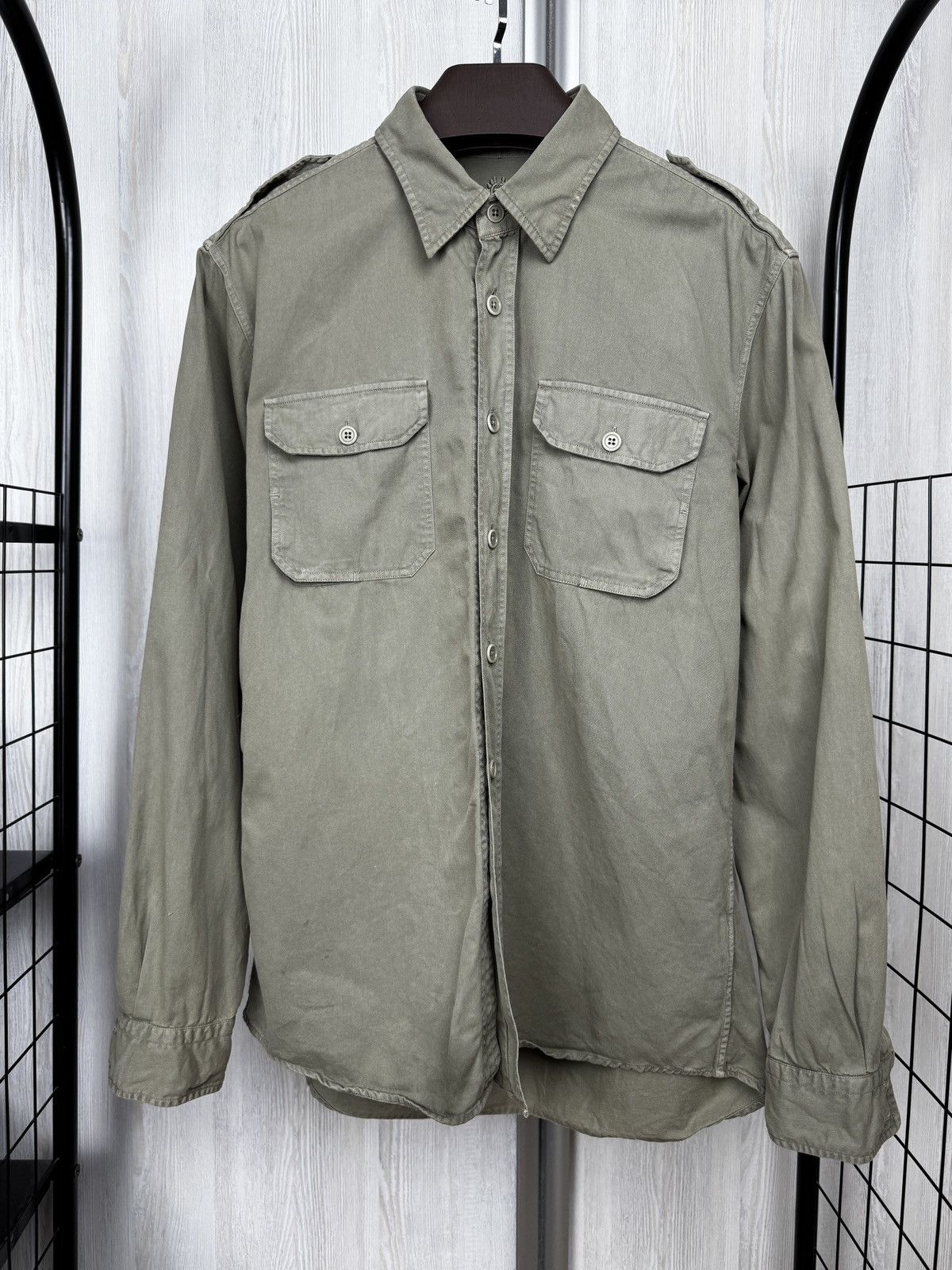 Belstaff Belstaff Mens Officer Shirt Sage Green Size US L / EU 52-54 / 3 - 2 Thumbnail