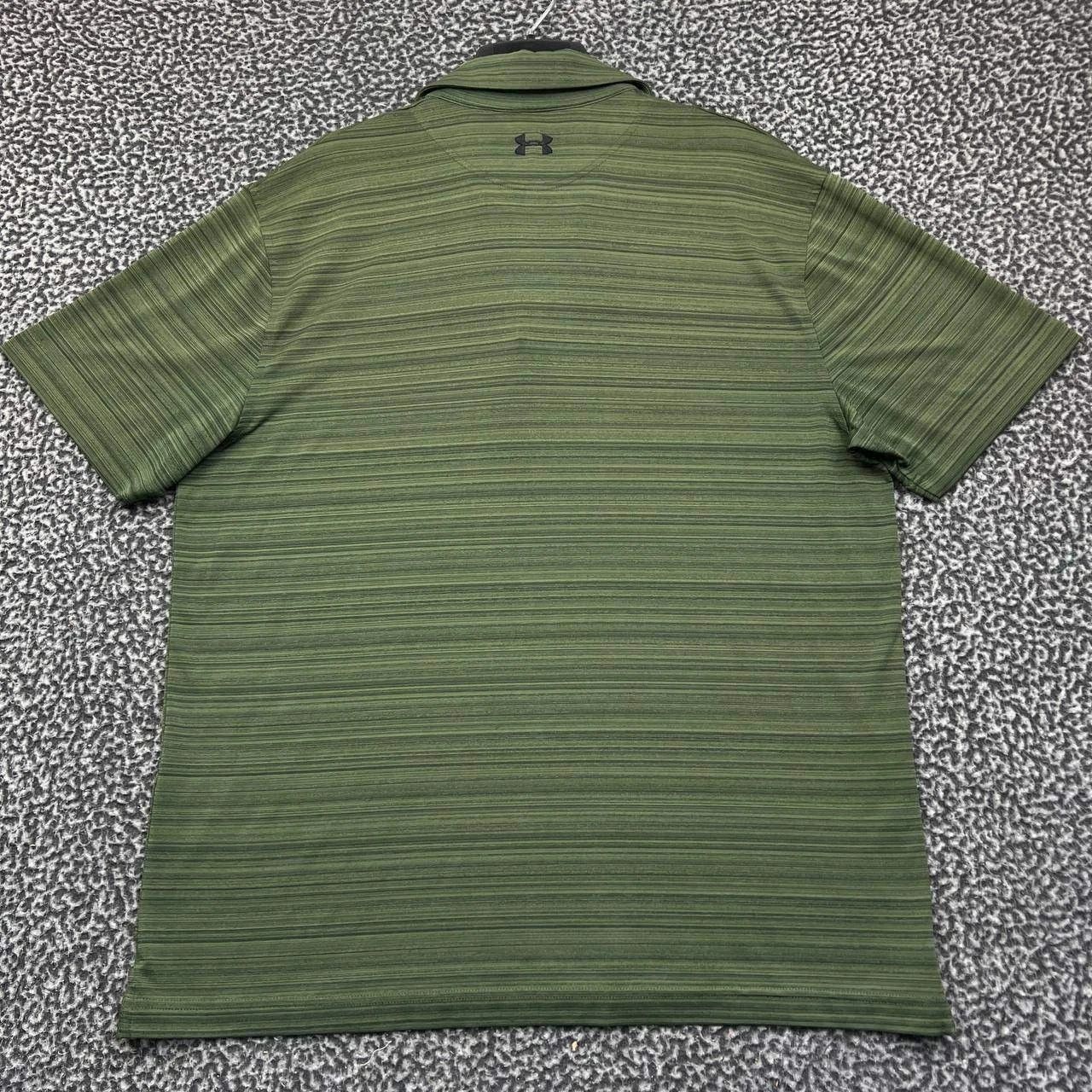 Under Armour Under Armour Golf Polo Shirt Men Green Striped Collared L Size US L / EU 52-54 / 3 - 2 Thumbnail